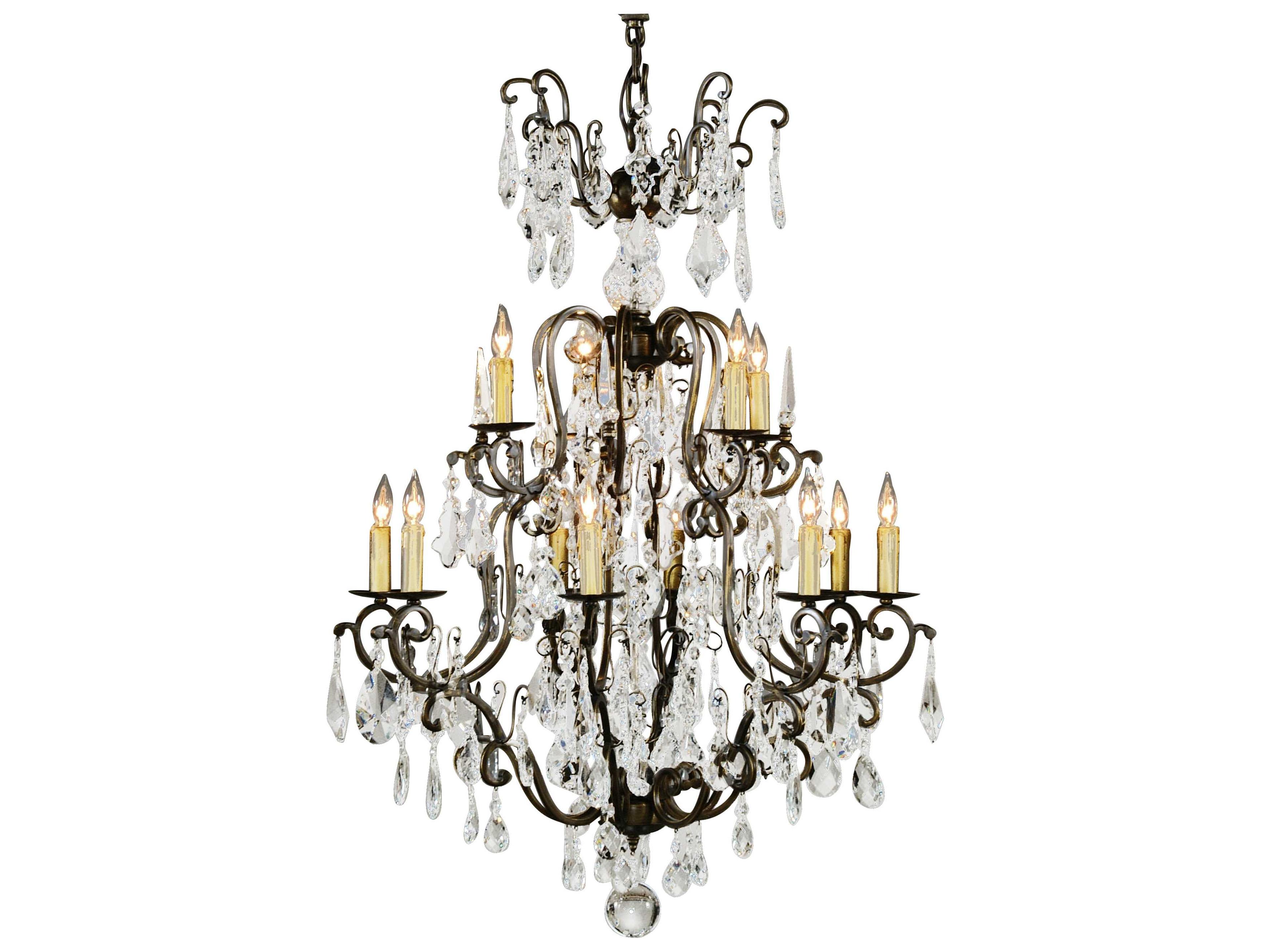 Esmerado 12-Light Bronze Black Candelabra Tiered Chandelier