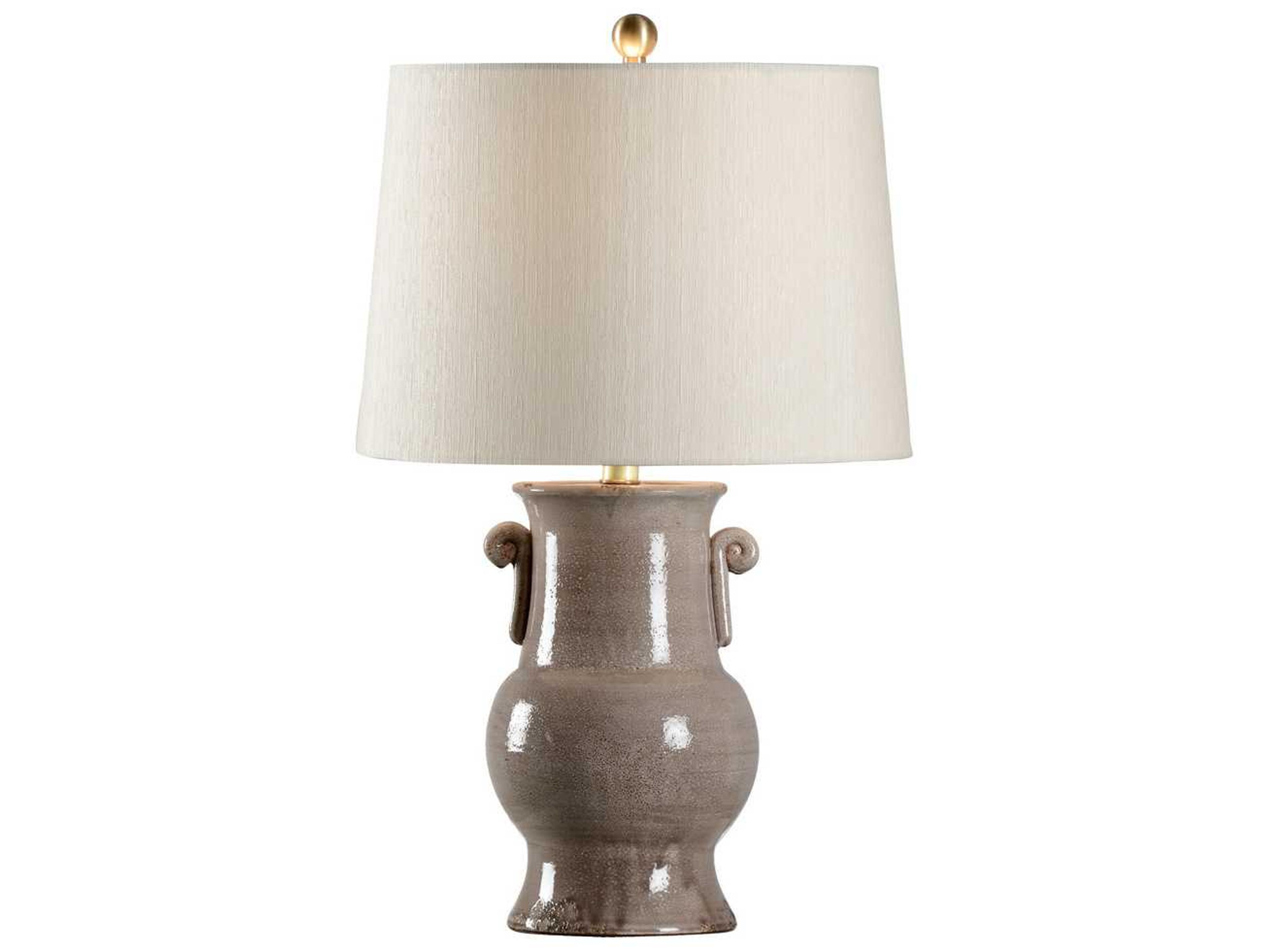 Wildwood Luca Gray Cream Raw Silk Buffet Lamp