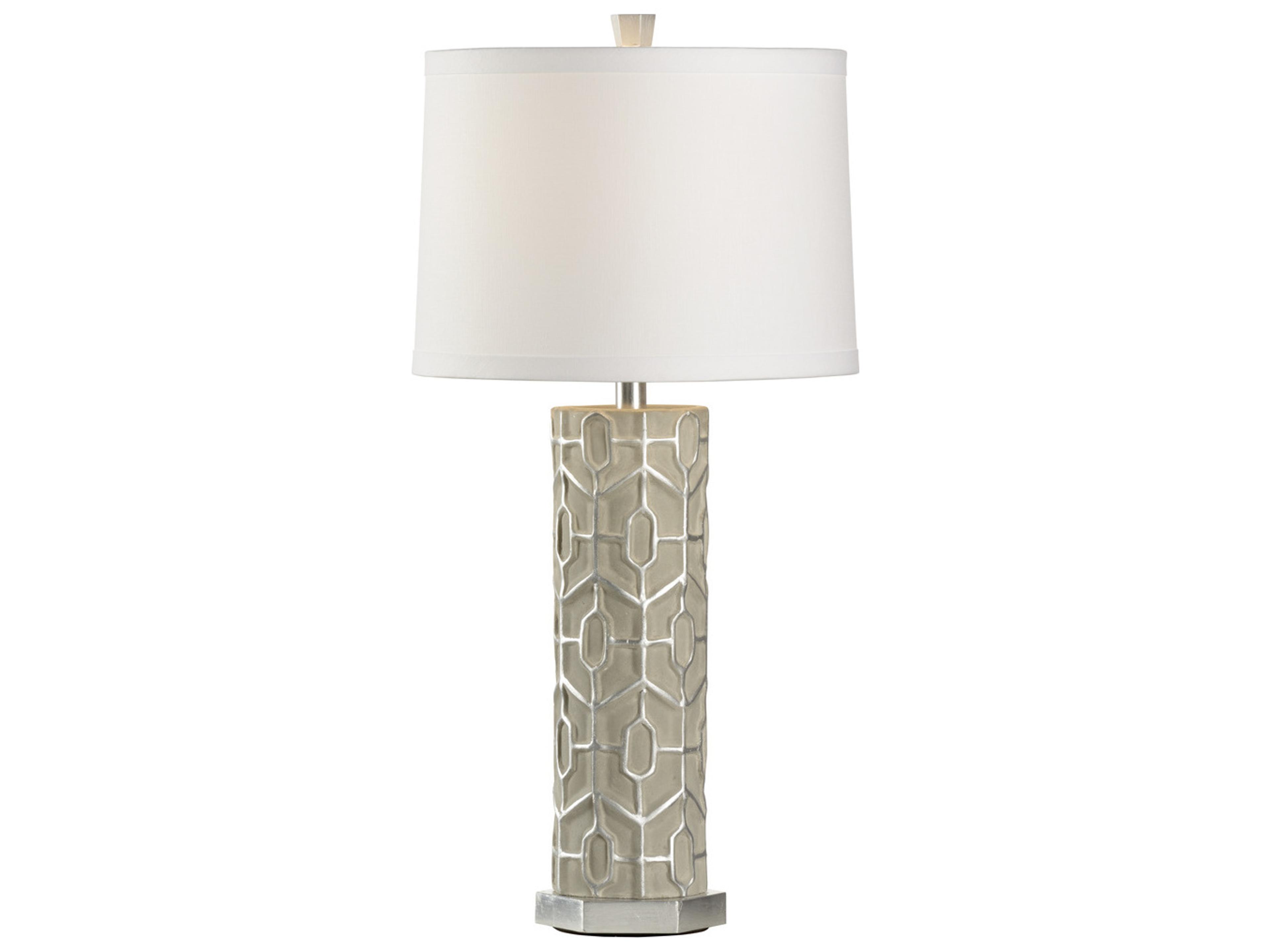 Wildwood Madie Grey Silver White Linen Buffet Lamp