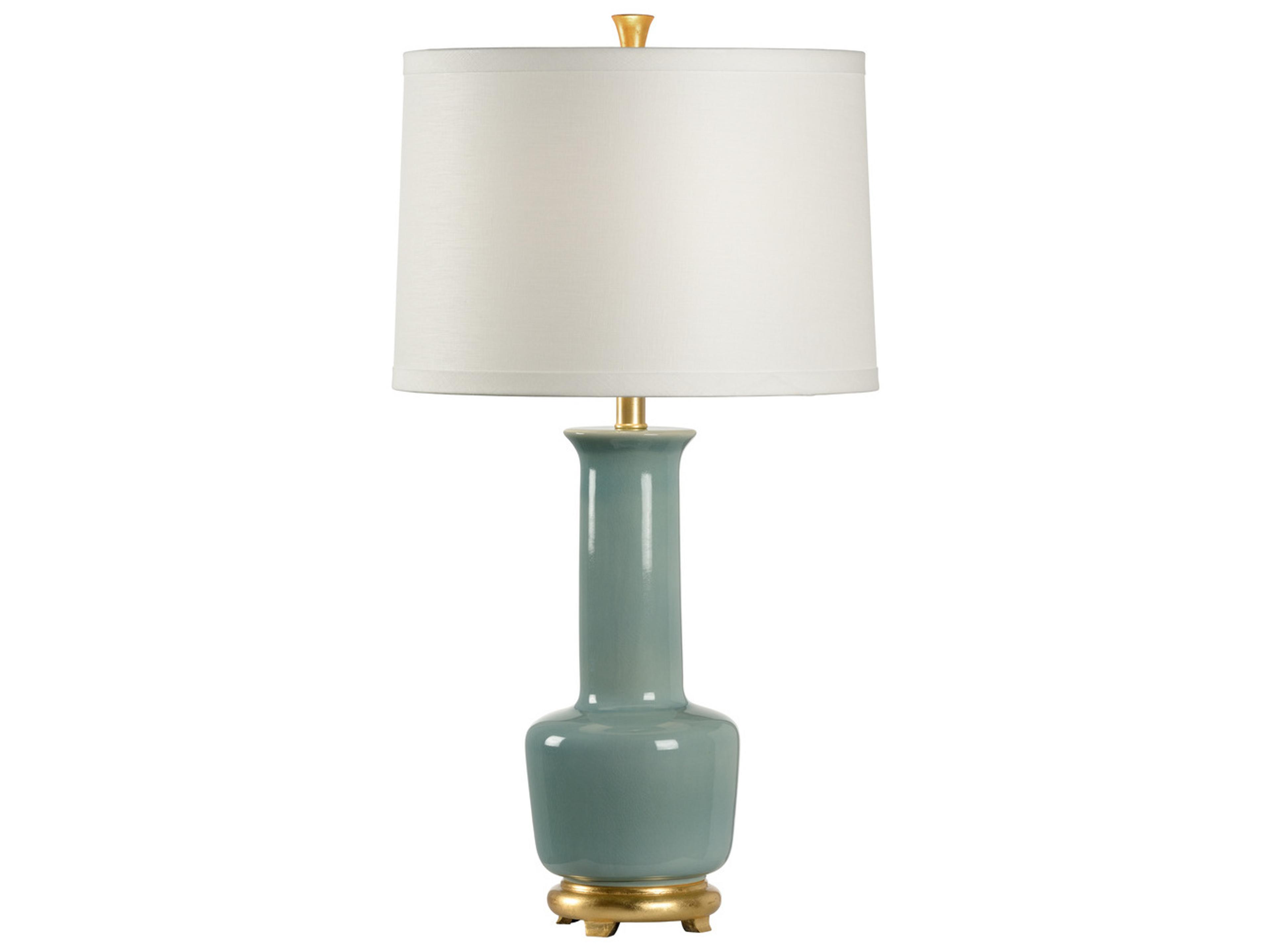 Wildwood Olsen Sea Mist Ivory Linen Blue Buffet Lamp