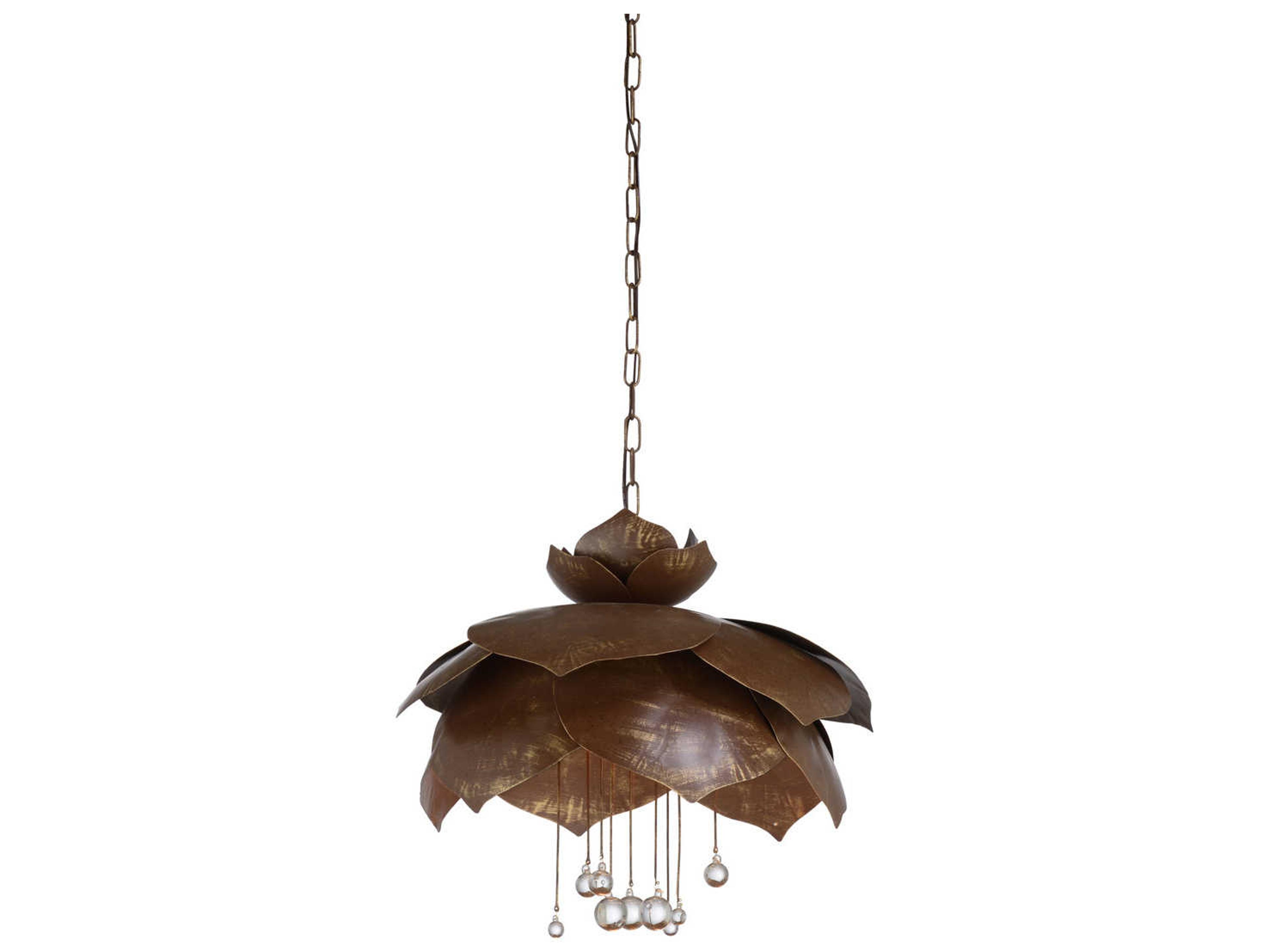 Droplet 6-Light Brown Gold Clear Pendant