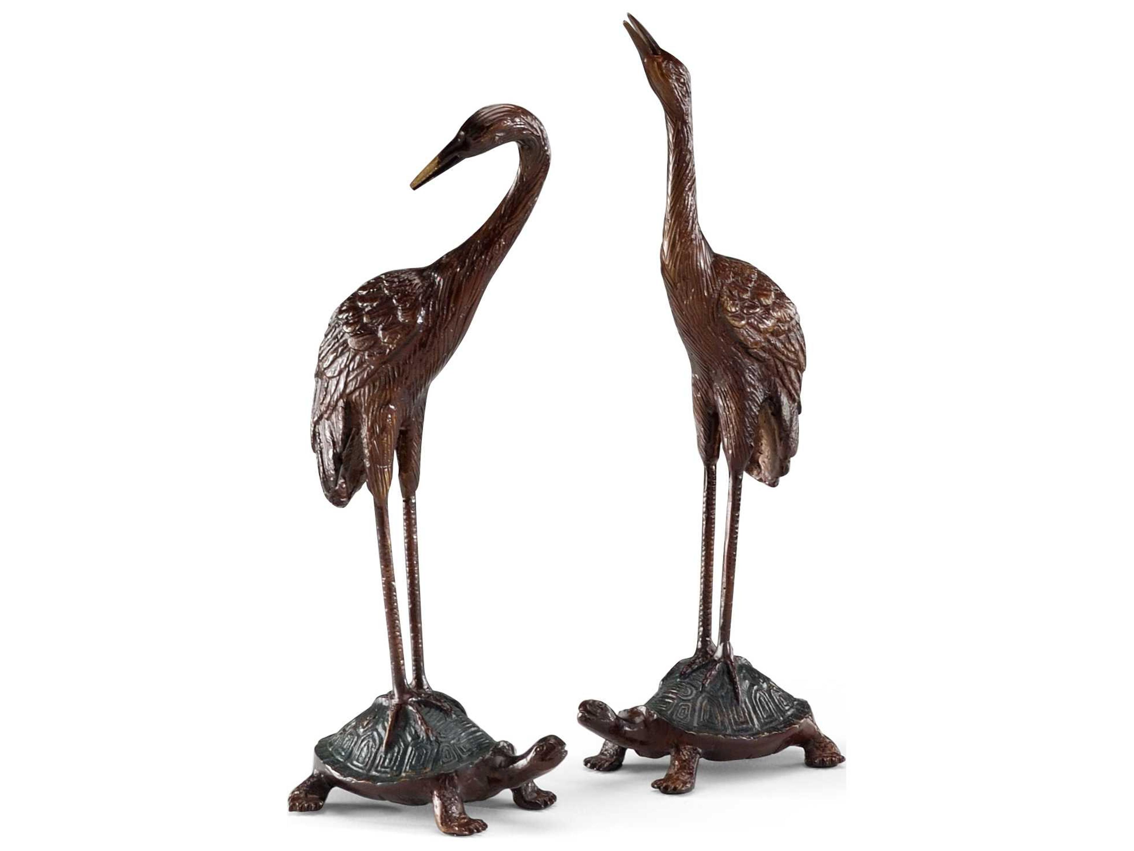 Wildwood Turtle Back Cranes Sculpture Set of 2