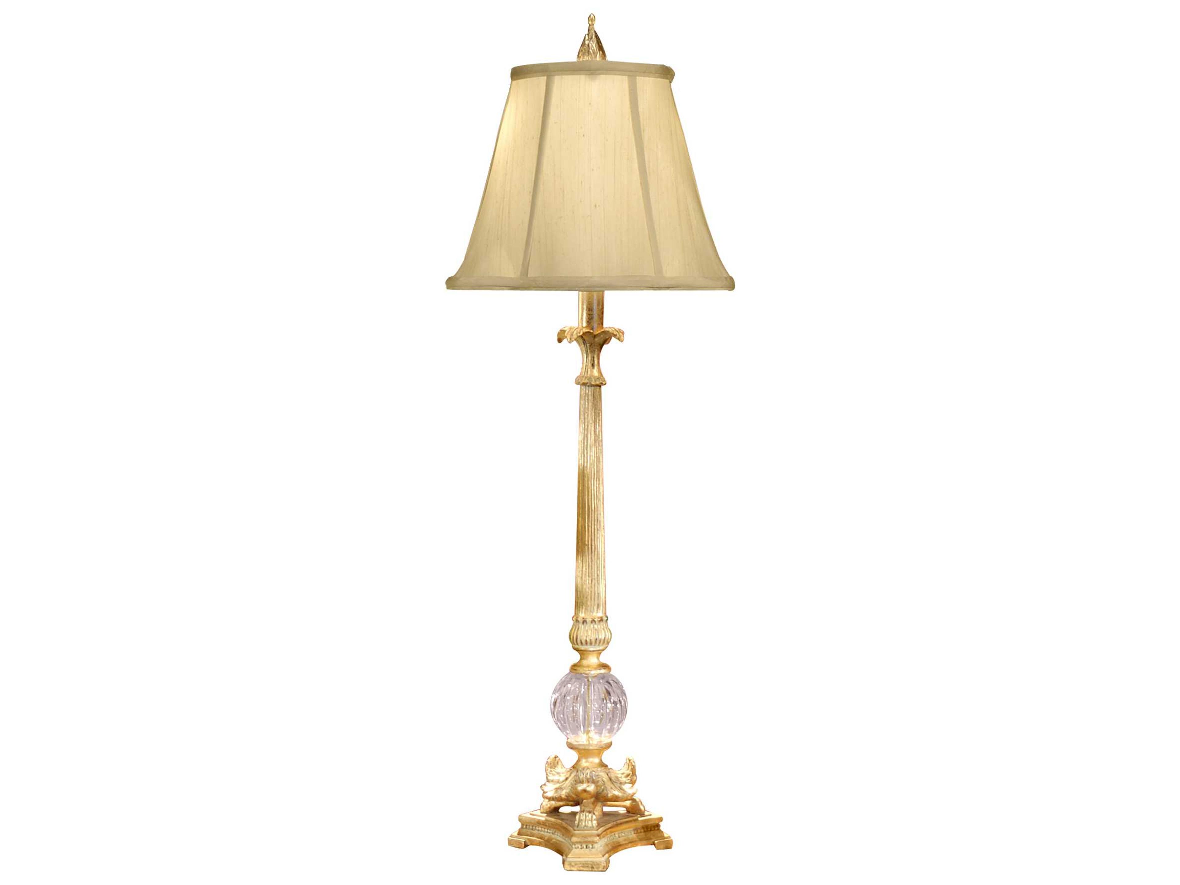 Floating Ball Antique Gold Patina Sand Silkette Brass Buffet Lamp