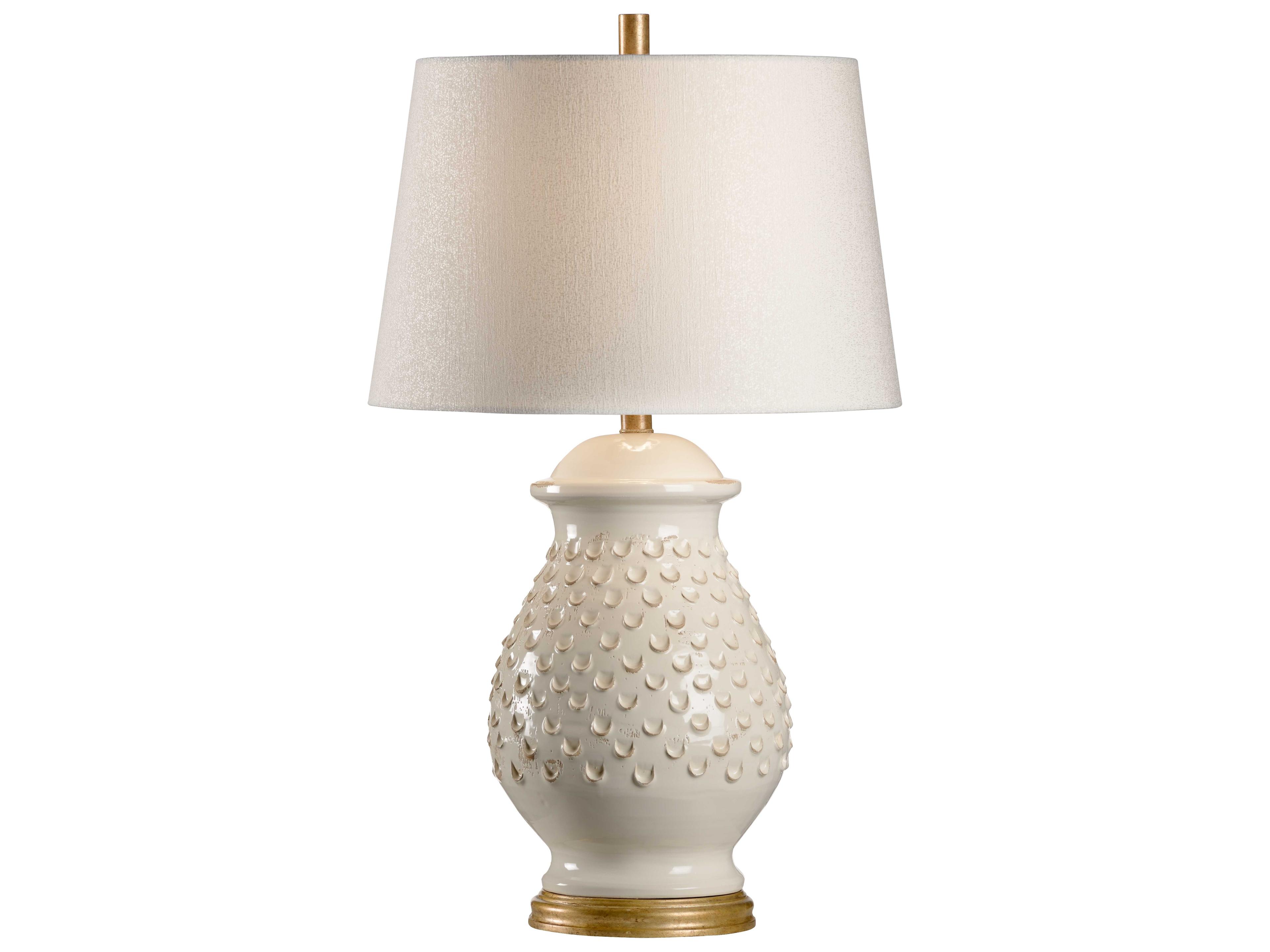 Fiera Aged Cream Silkette White Buffet Lamp