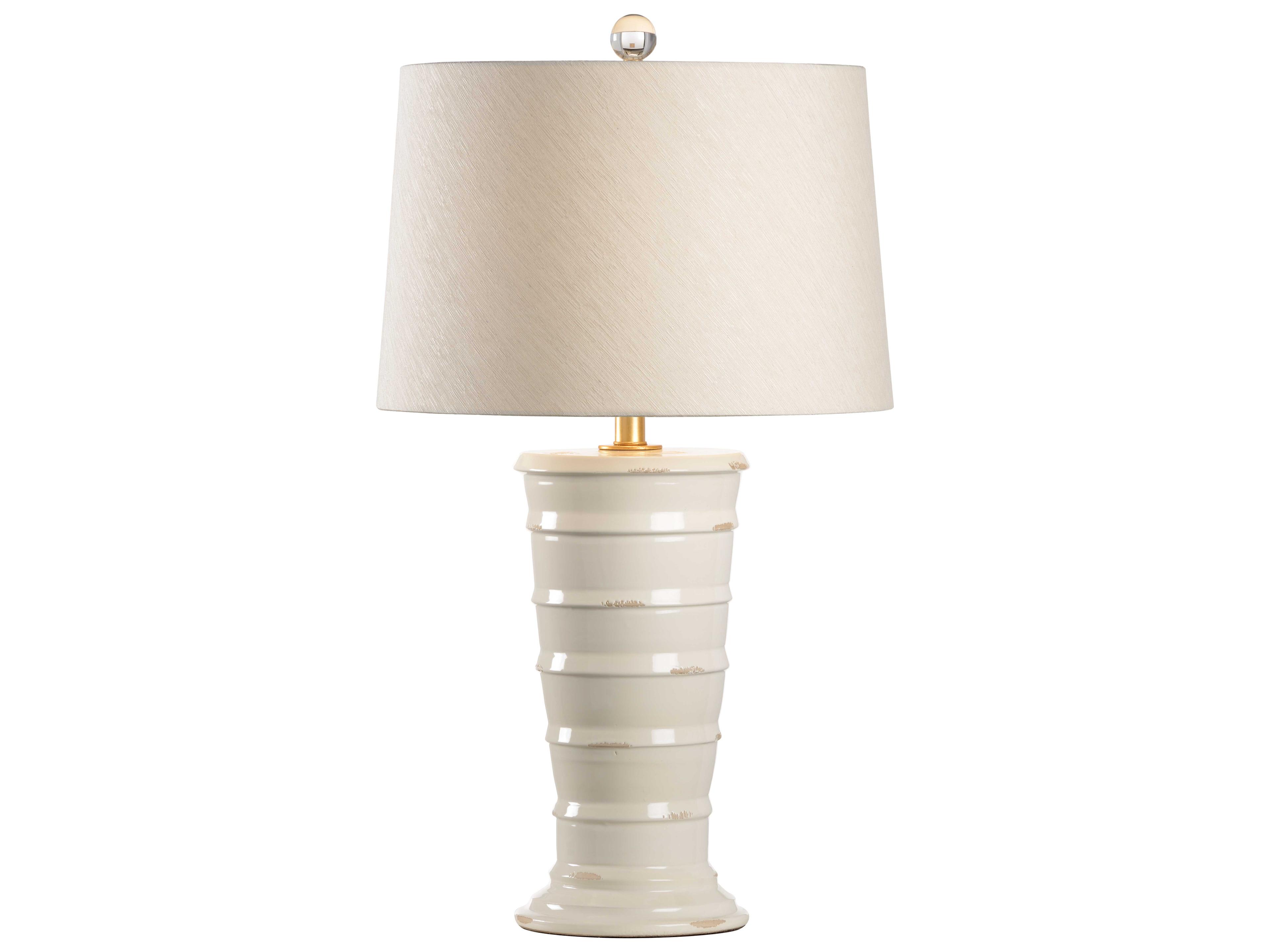 Wildwood Amalfi Aged Cream Raw Silk White Buffet Lamp