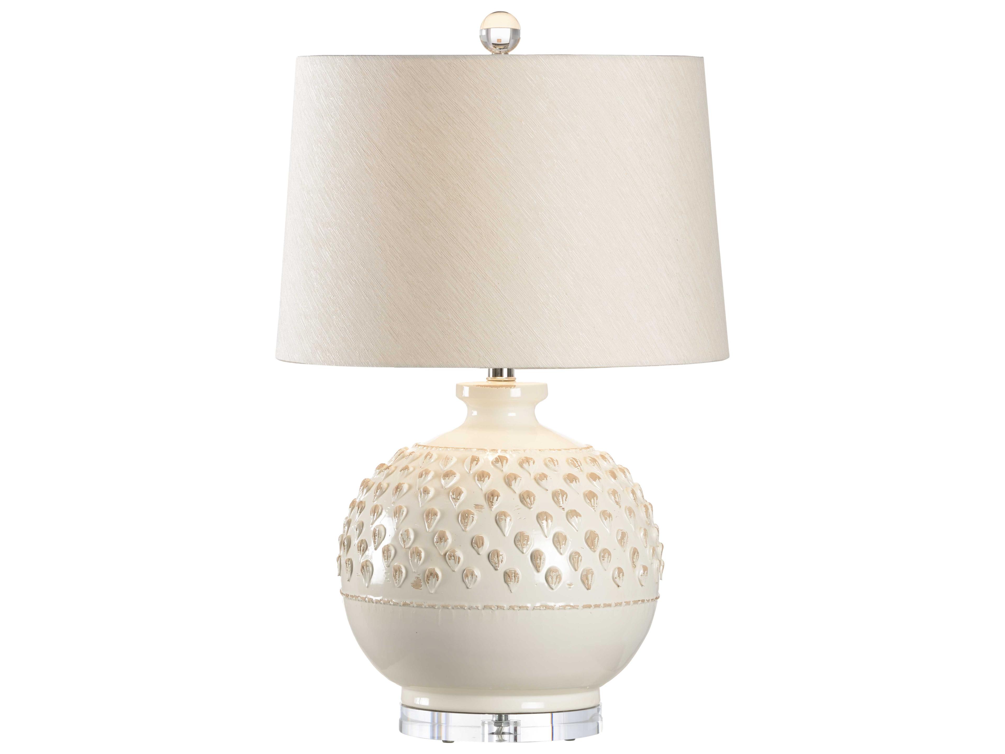 Wildwood Carlotta Aged Cream Raw Silk Off White Buffet Lamp
