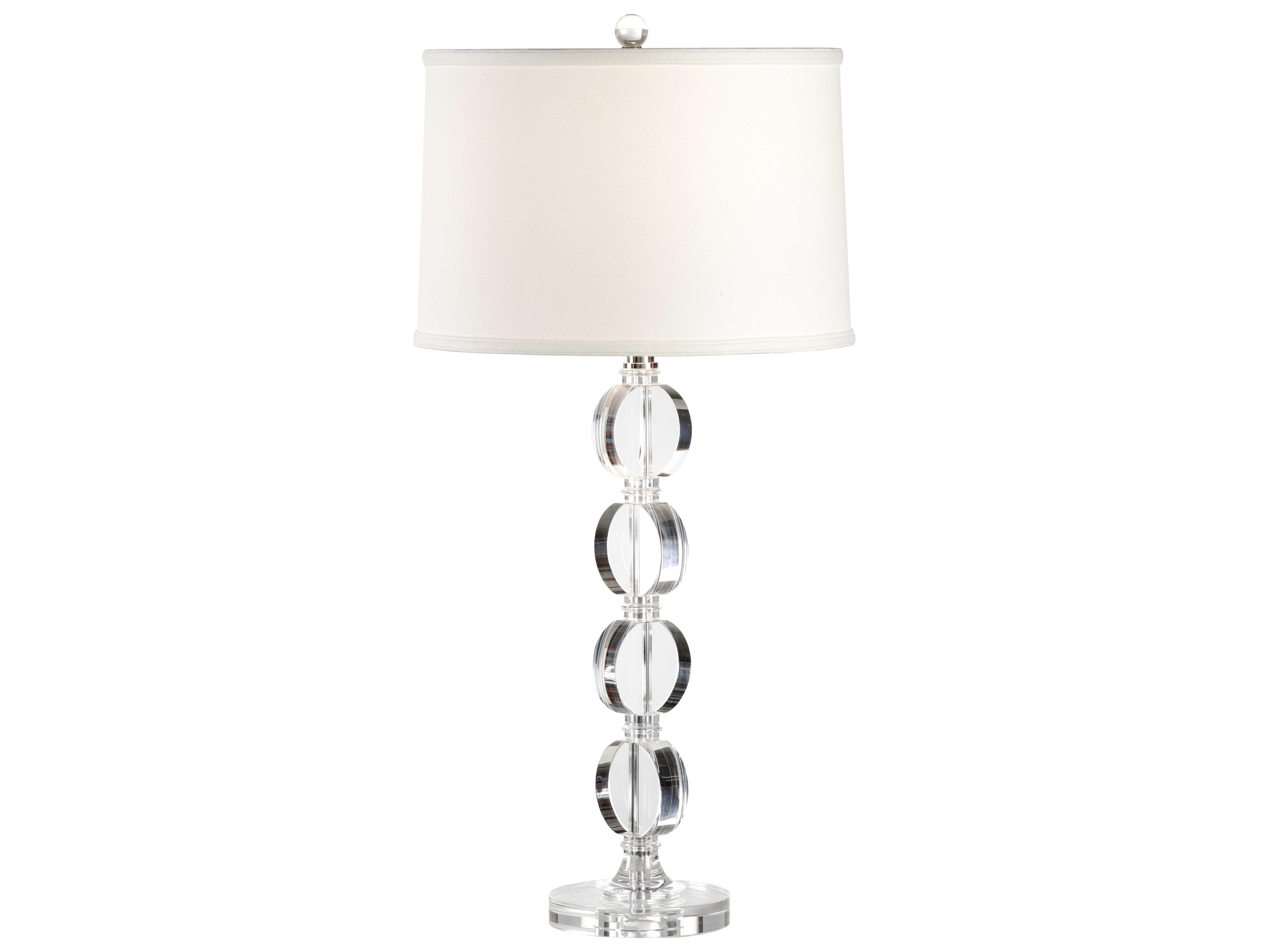 Wildwood Arden Clear Off White Linen Nickel Buffet Lamp