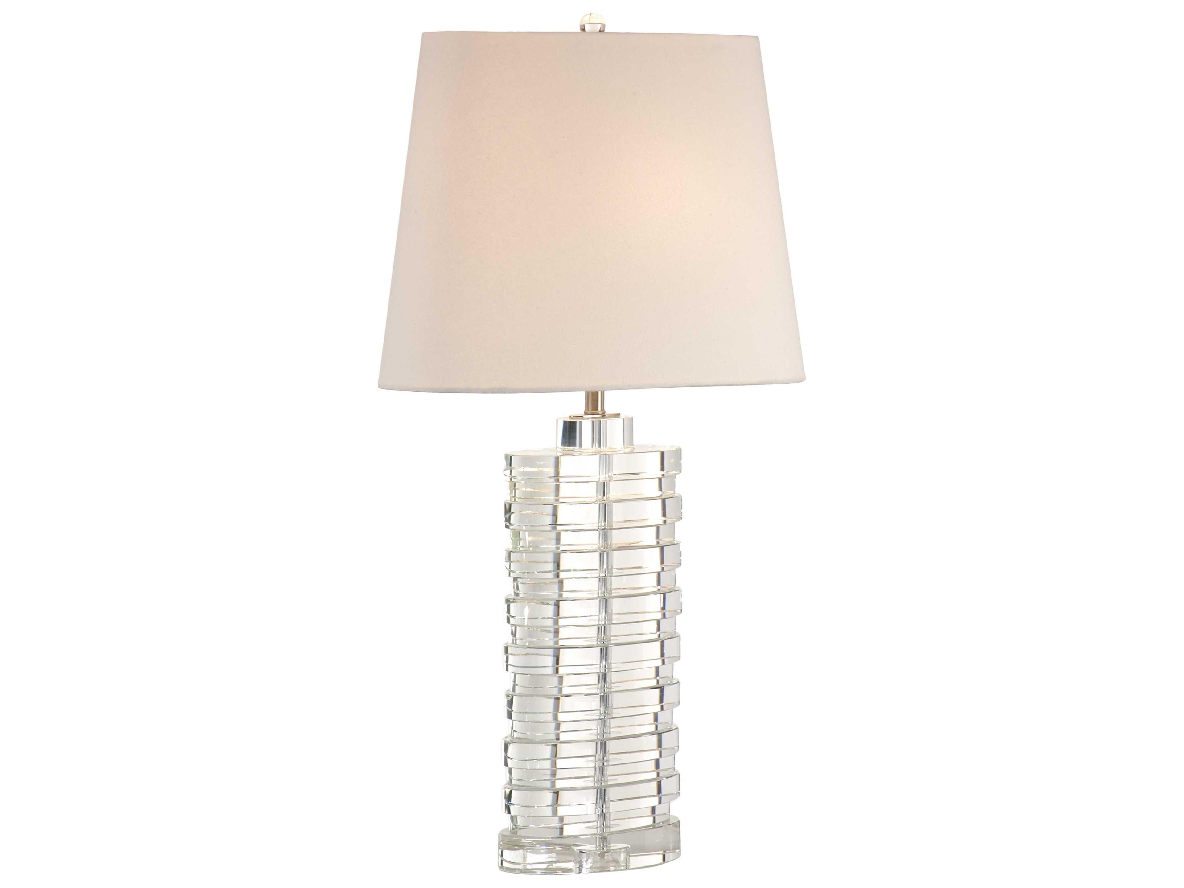 Wildwood Barnett Clear Off White Linen Nickel Buffet Lamp