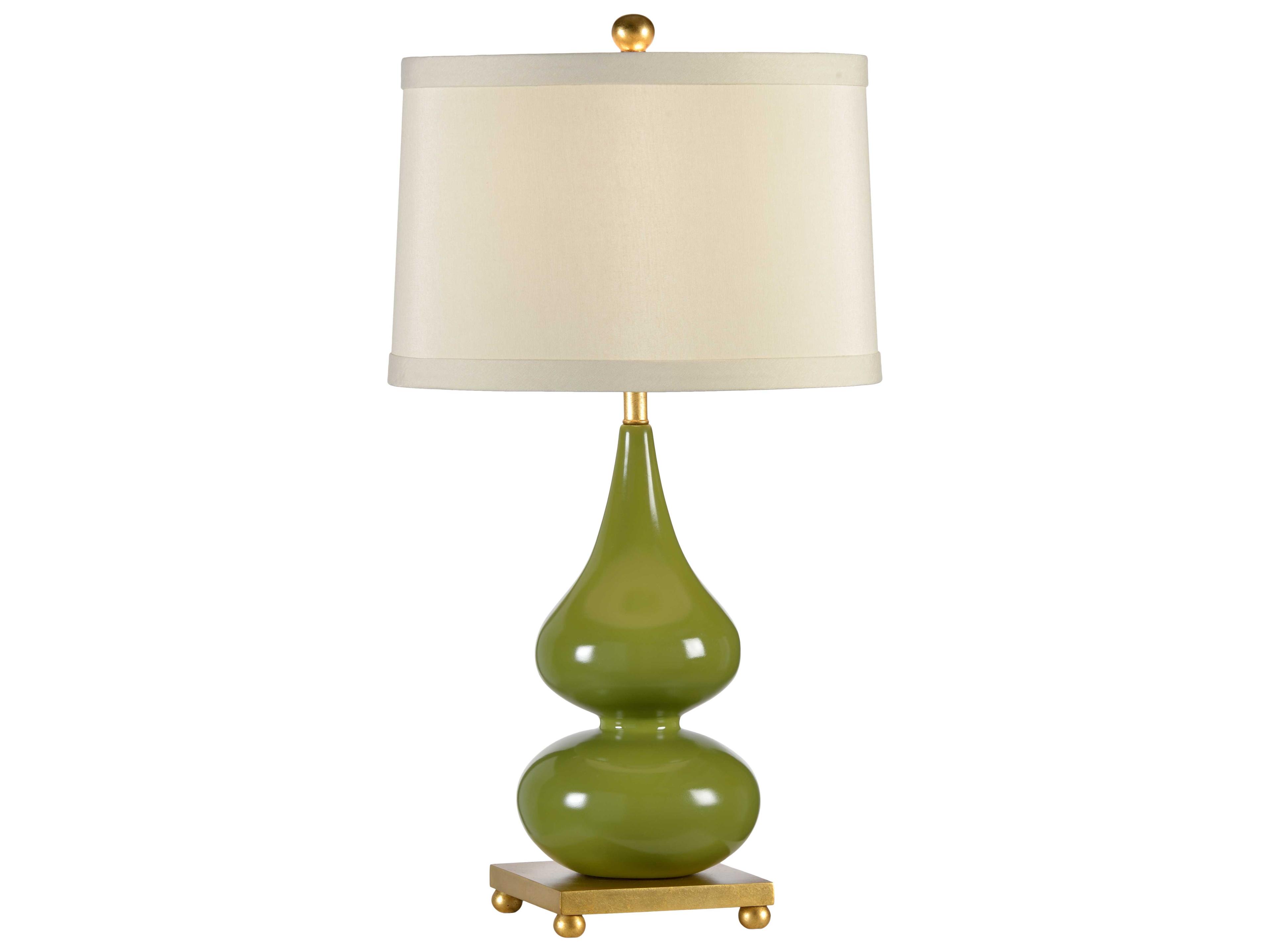 Whitney Toad Green Light Taupe Silkette Buffet Lamp