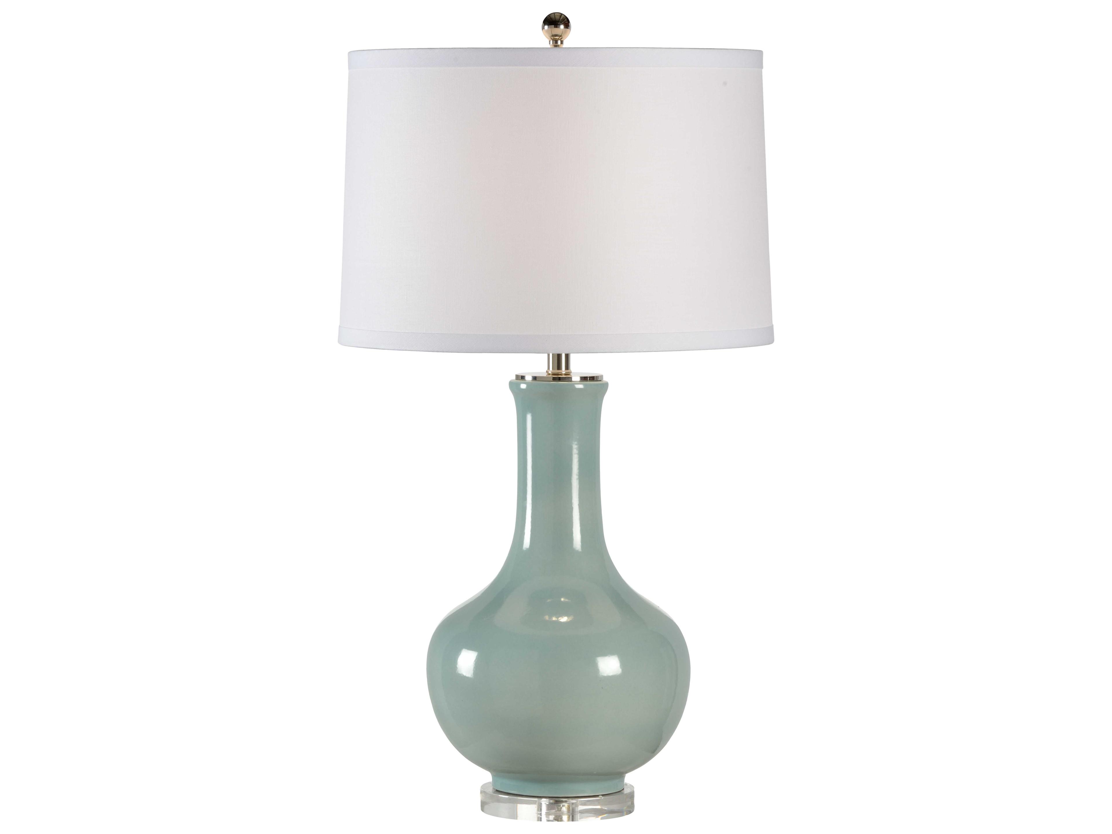 Wildwood Eva Pale Blue White Linen Buffet Lamp