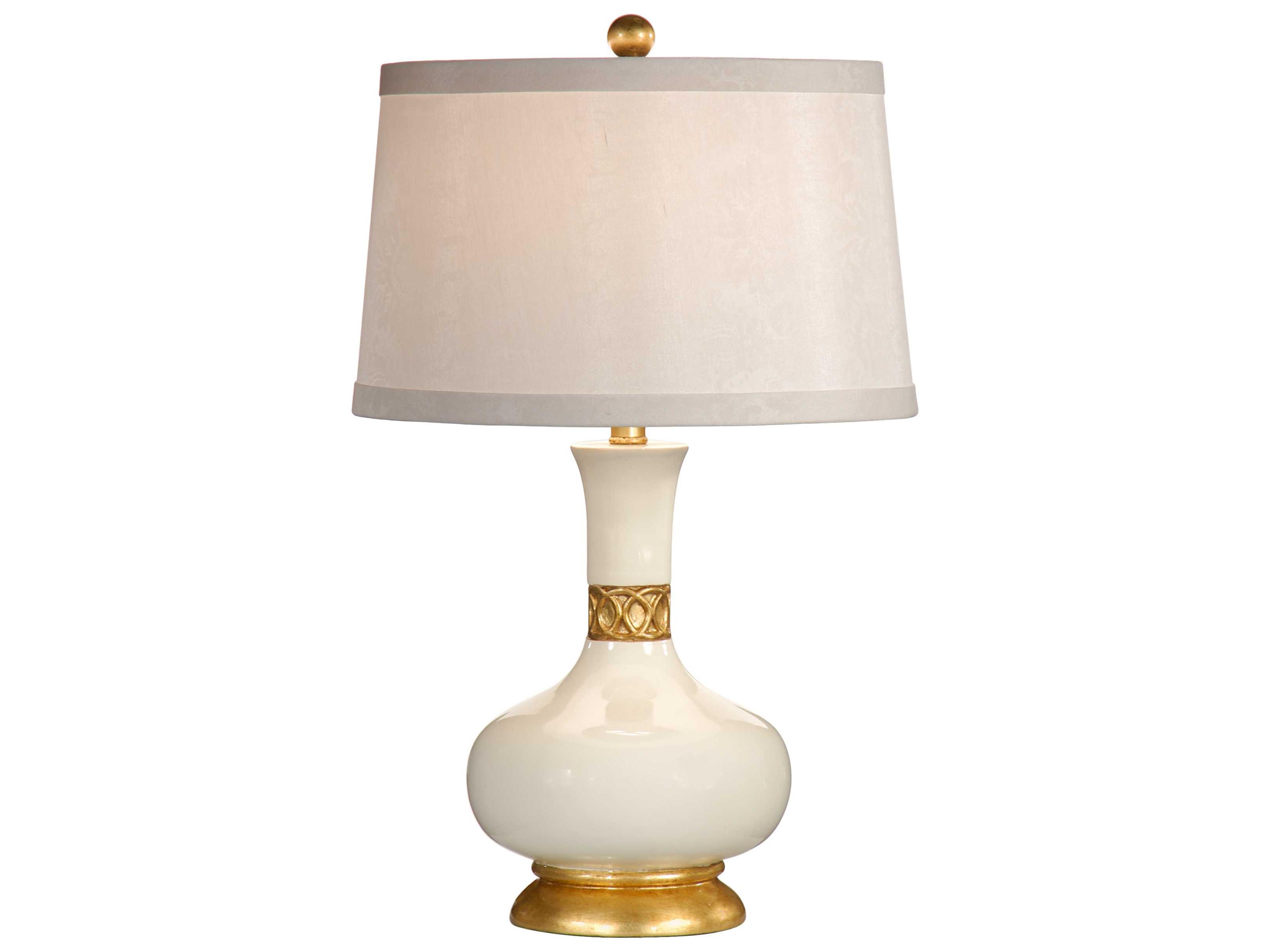 Mimi 27 Inch Gardenia White Glaze Table Lamp with Off White Silkette Shade