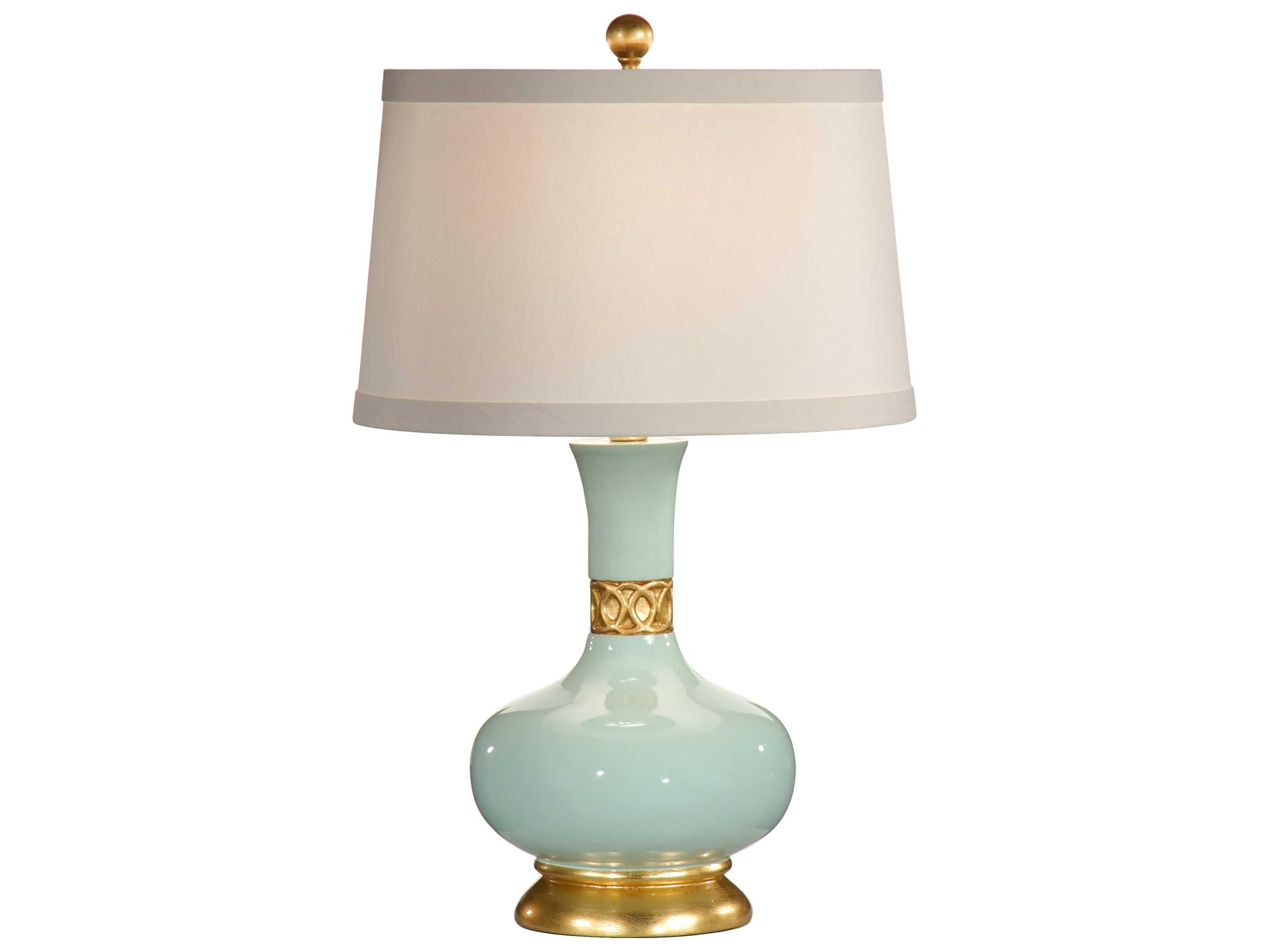 Mimi Breeze Blue Eggshell Silkette Gold Buffet Lamp