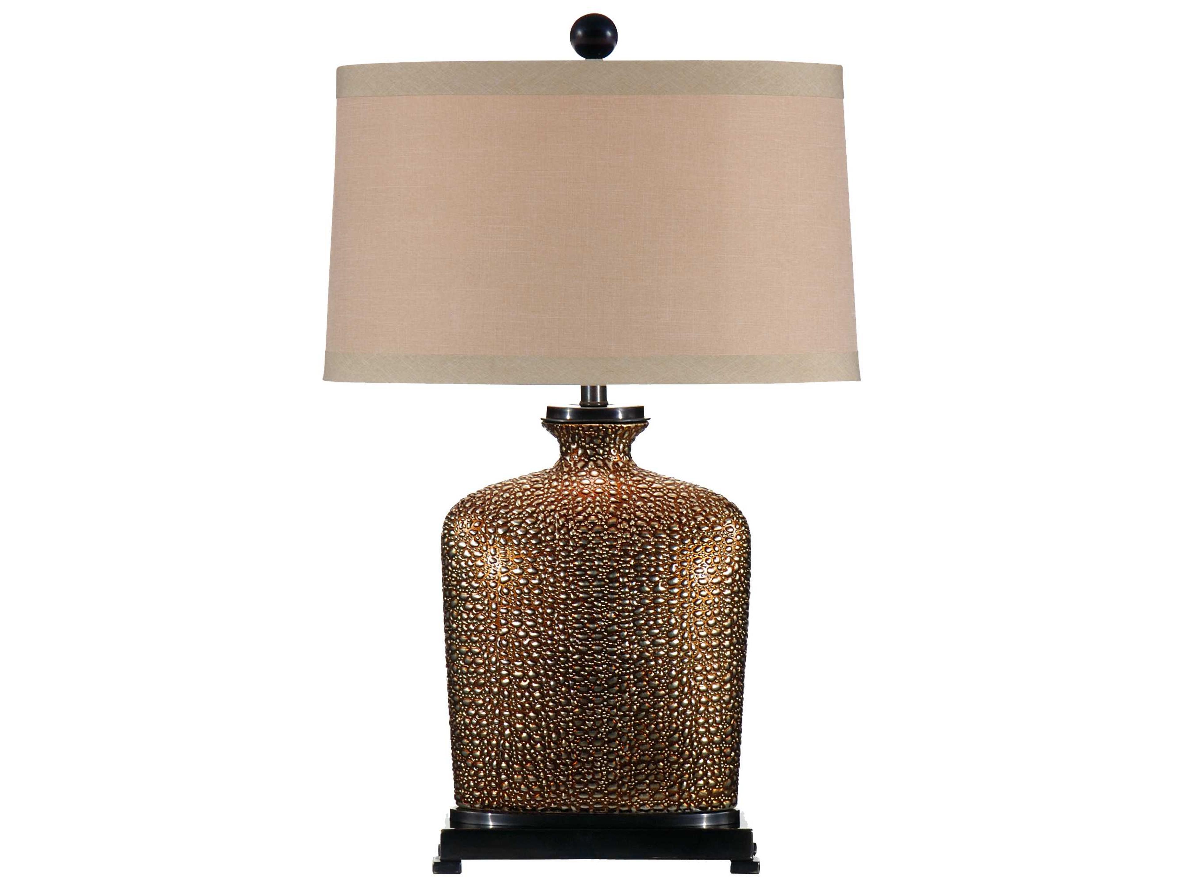 Bradford Bronze Glaze Tan Linen Buffet Lamp
