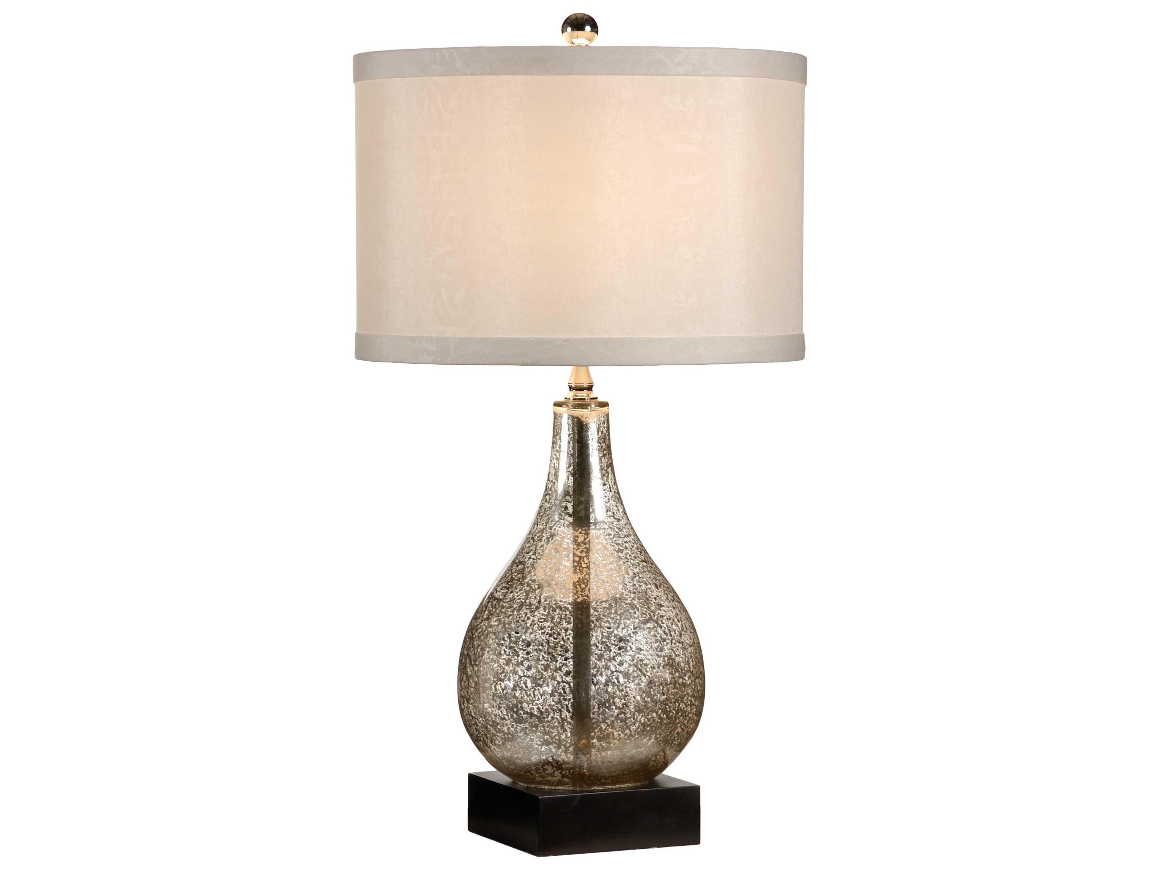 Wildwood Mercury Glass Gold Off White Silkette Wood Buffet Lamp