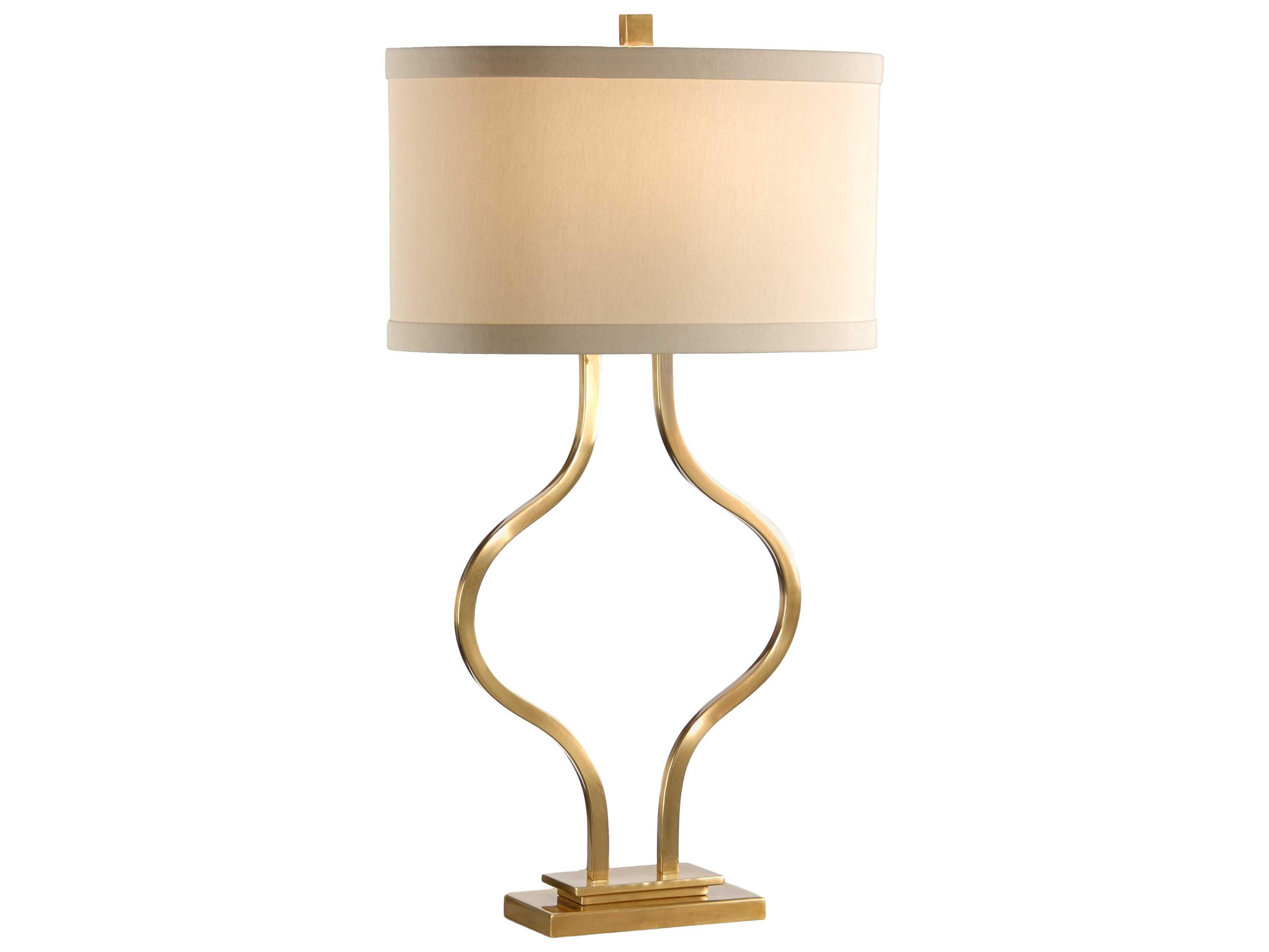 Wildwood Brass Bow Antique Light Taupe Silkette Buffet Lamp