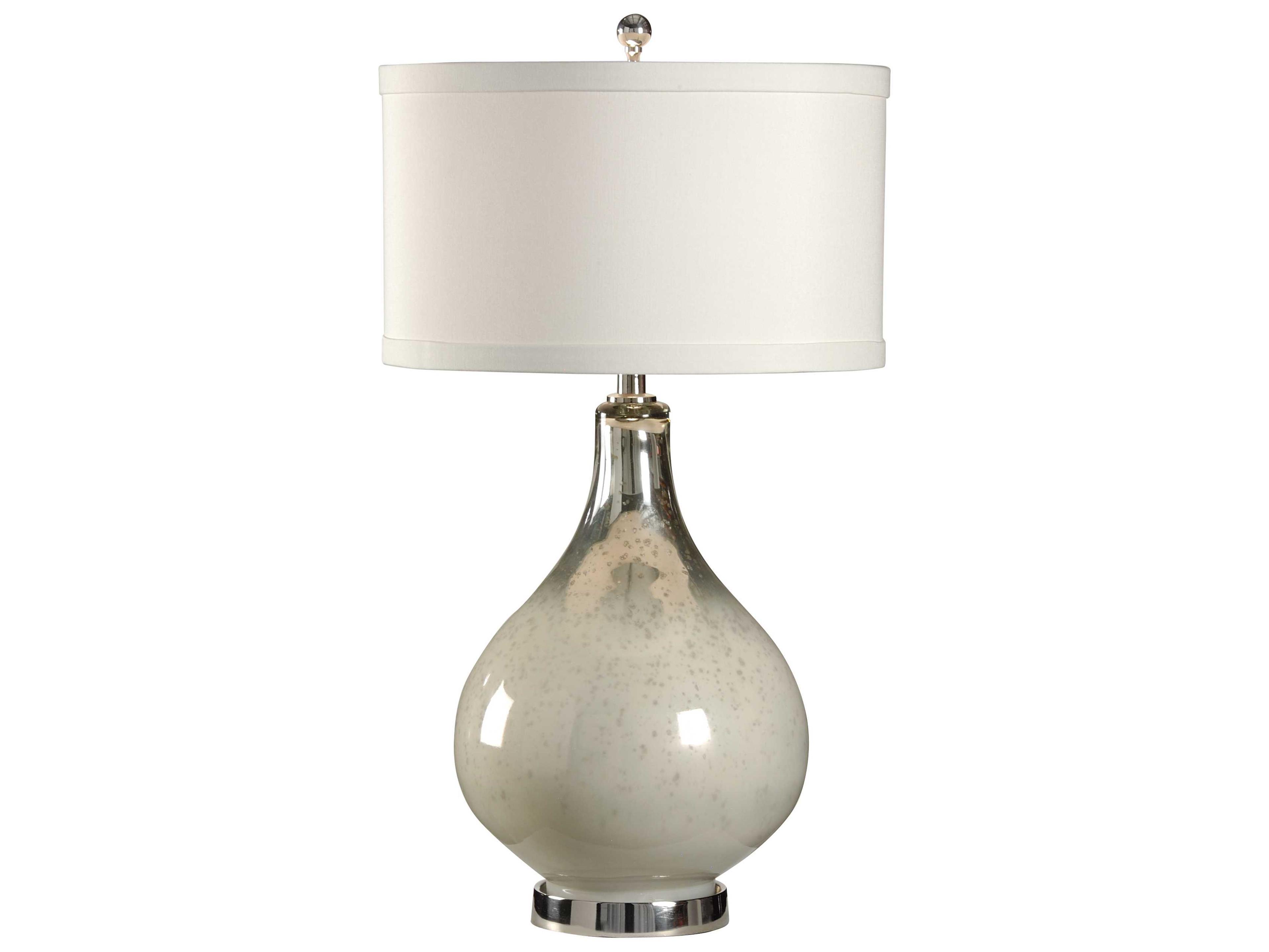 Milky Bottle Gray Eggshell Silkette Nickel Buffet Lamp