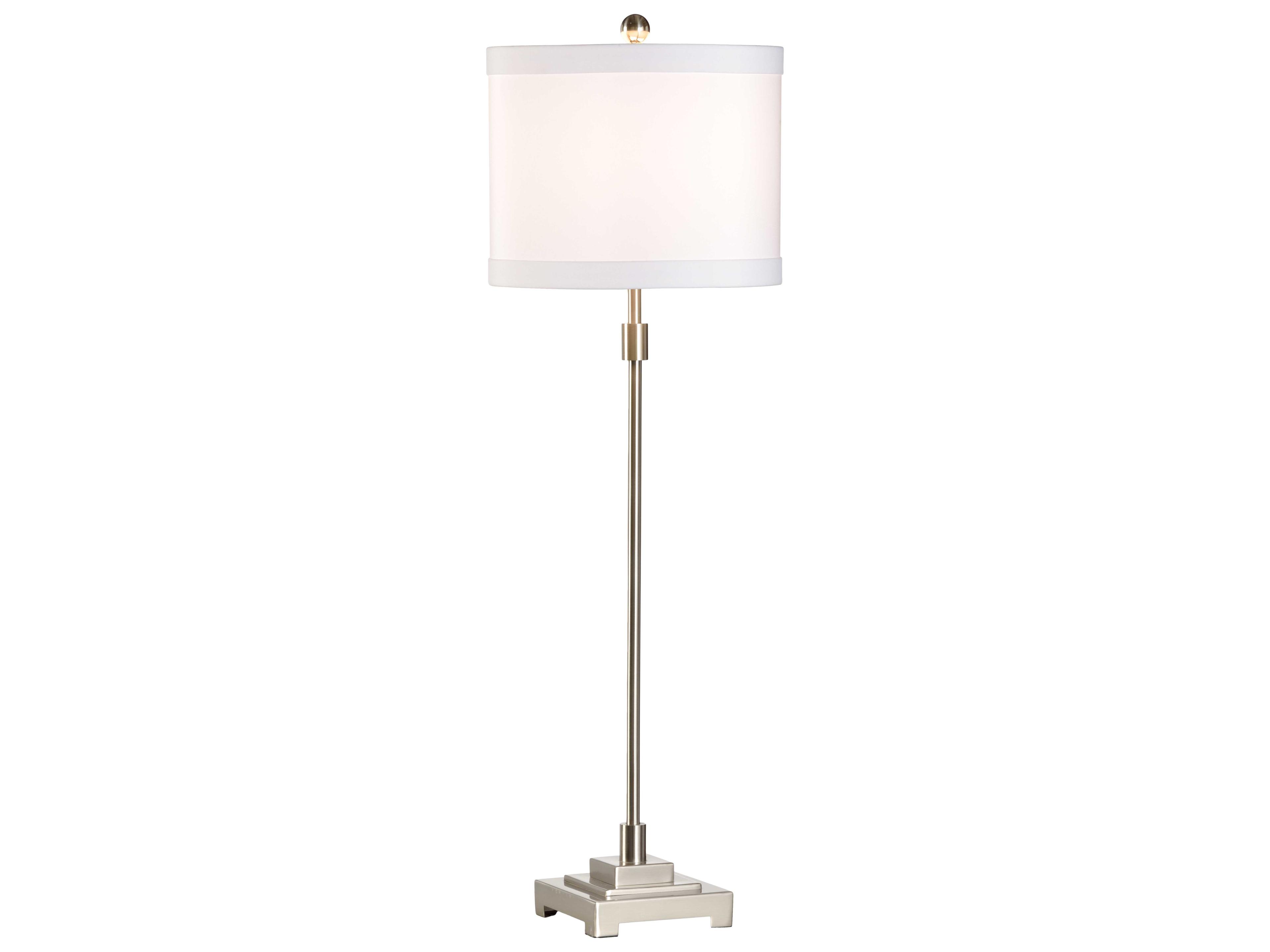 Wildwood Bailey Brushed Nickel Off White Silkette Buffet Lamp