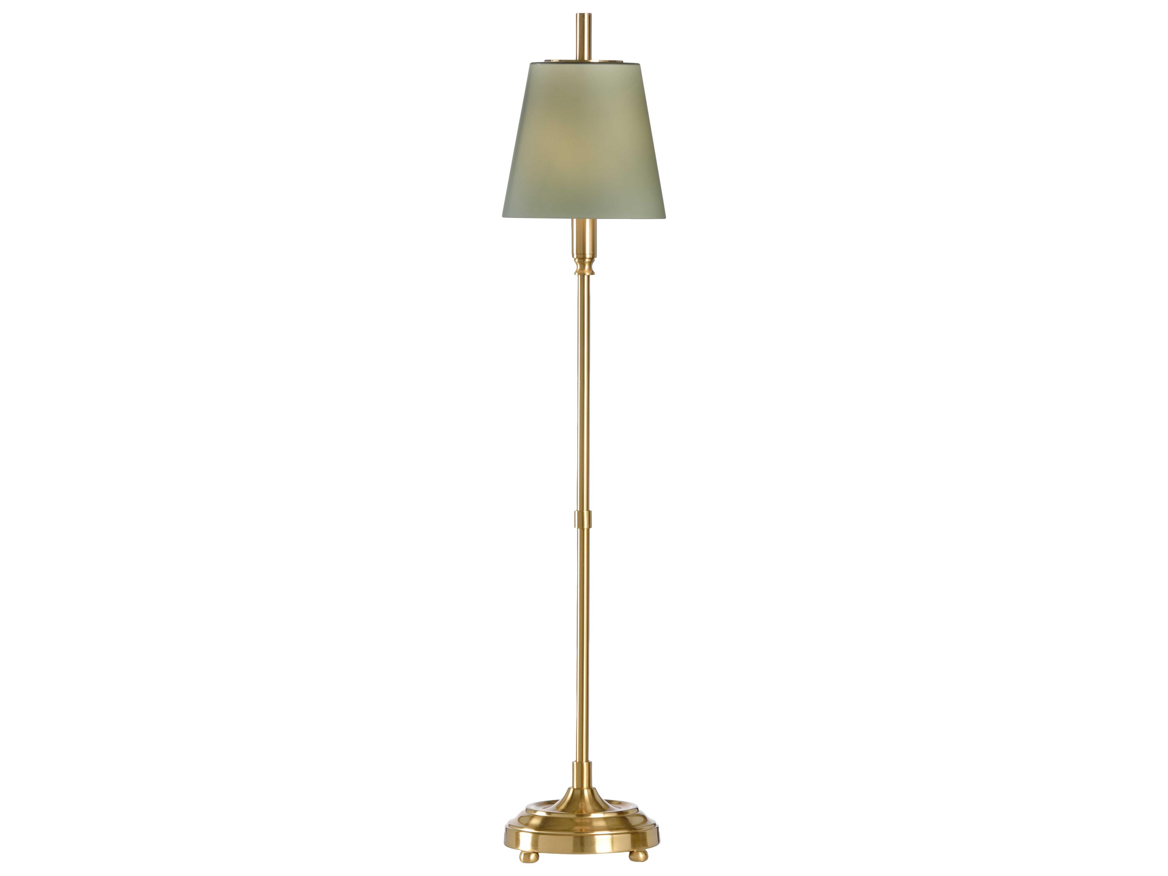 Wildwood Chelsea Antique Brass Frosted Green Glass Buffet Lamp