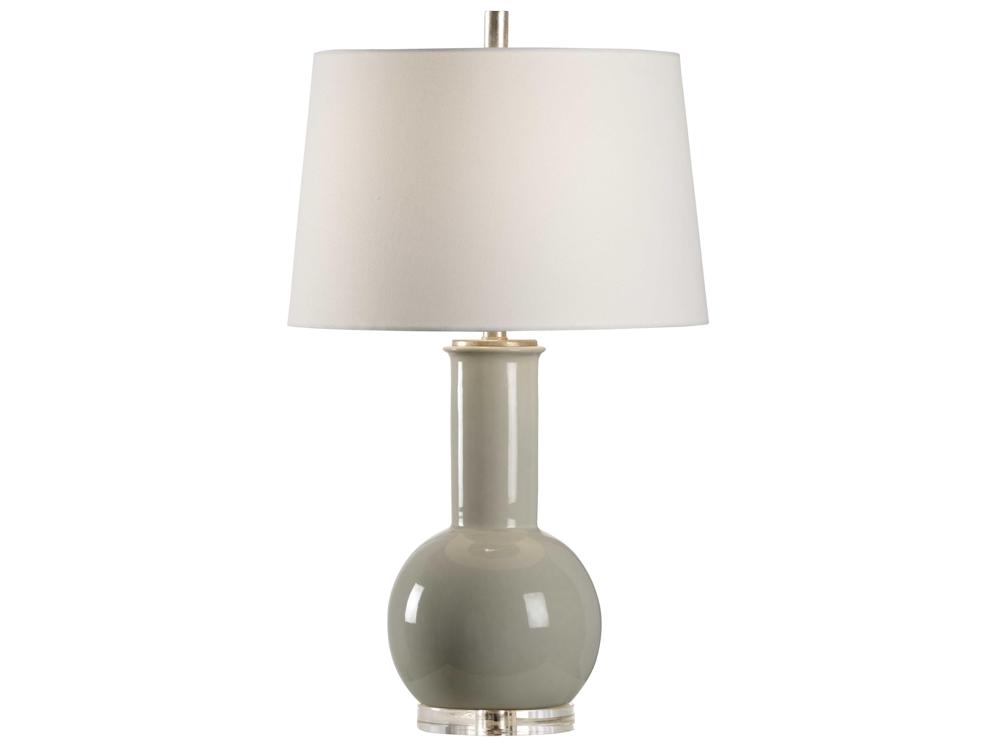 Wildwood Dharma Sage Green Off White Linen Buffet Lamp