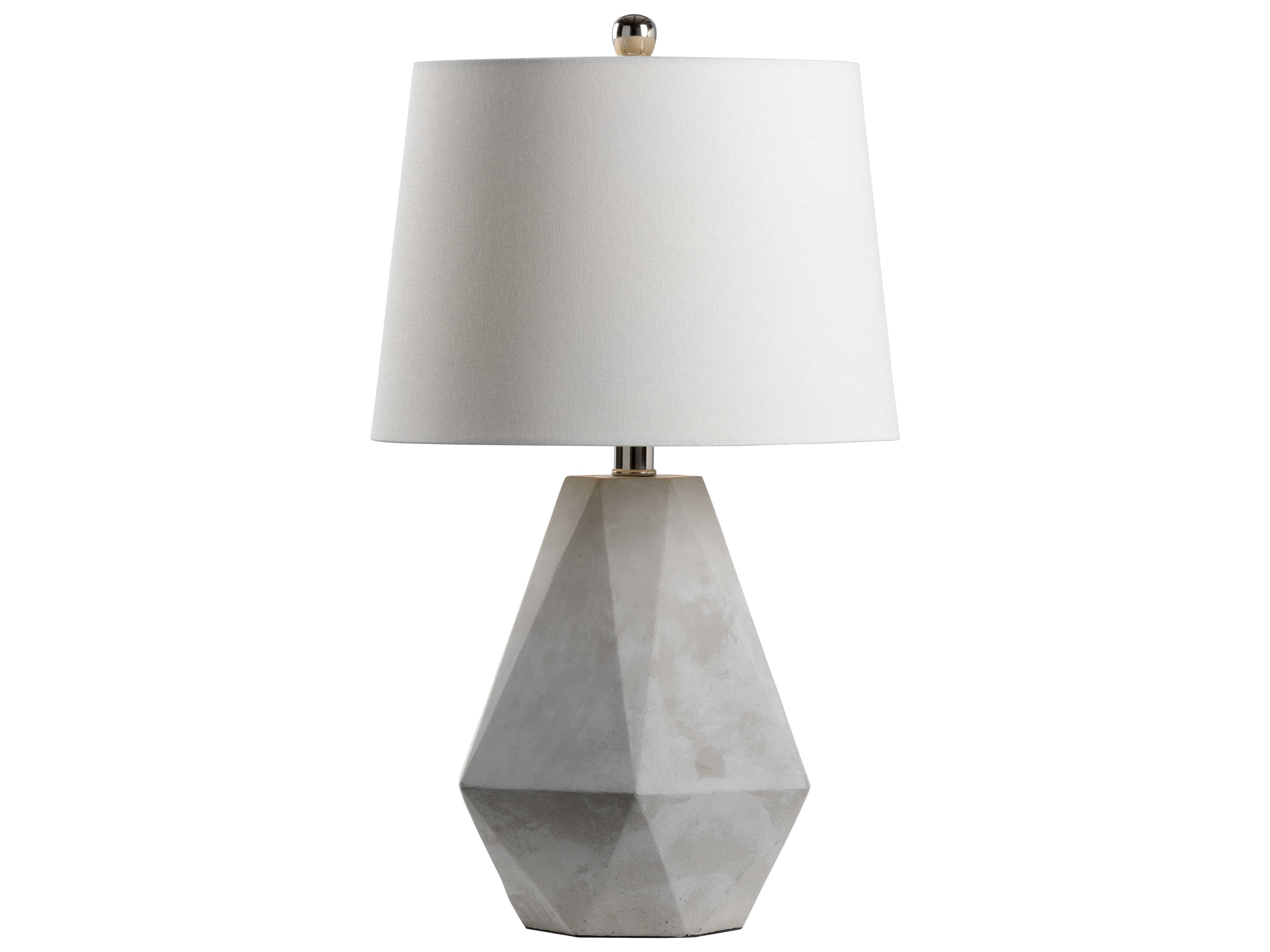 Orton Concrete Gray Off White Linen Table Lamp