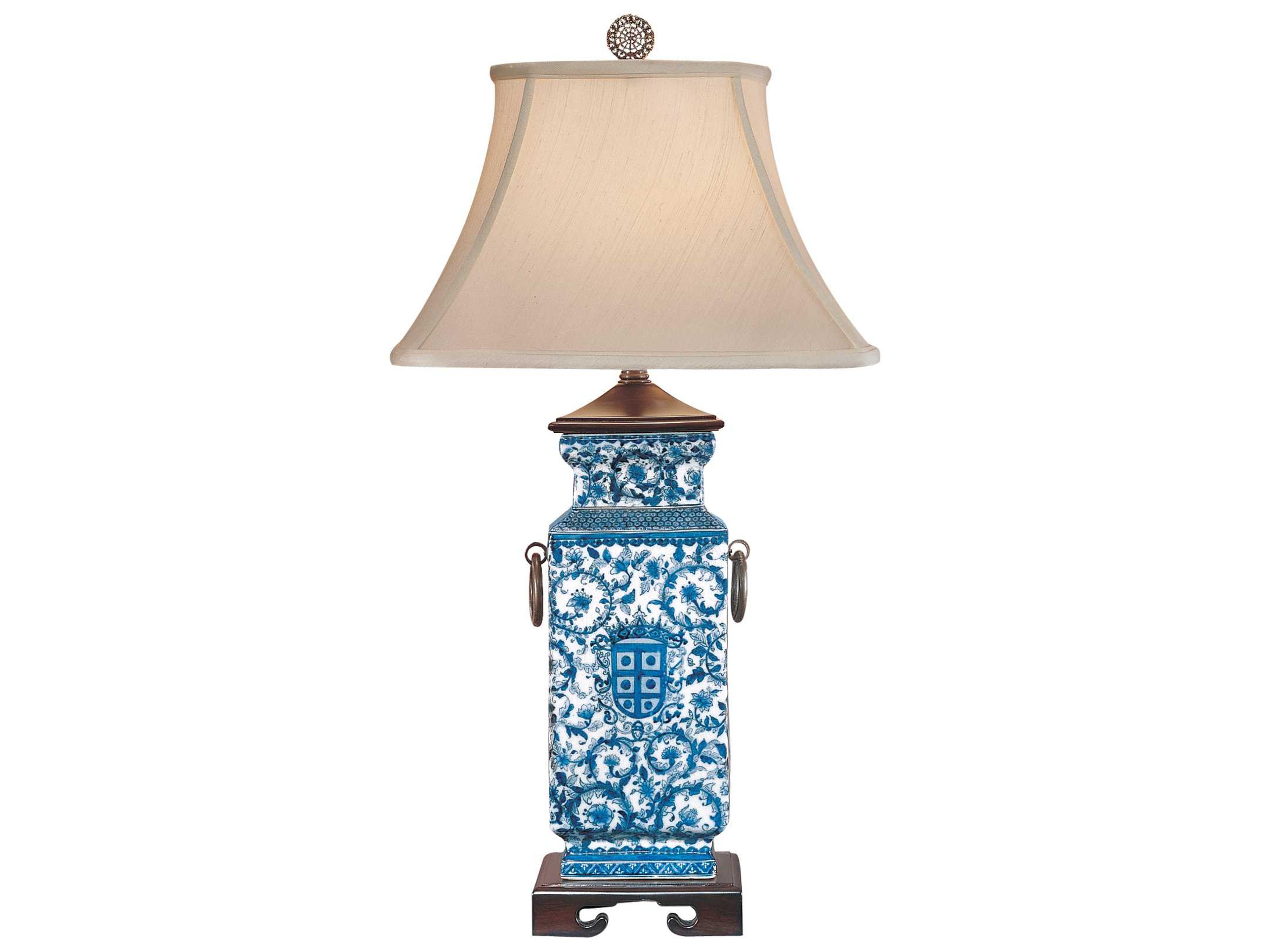 Wildwood Blue and White Heralds Bone Silkette Buffet Lamp