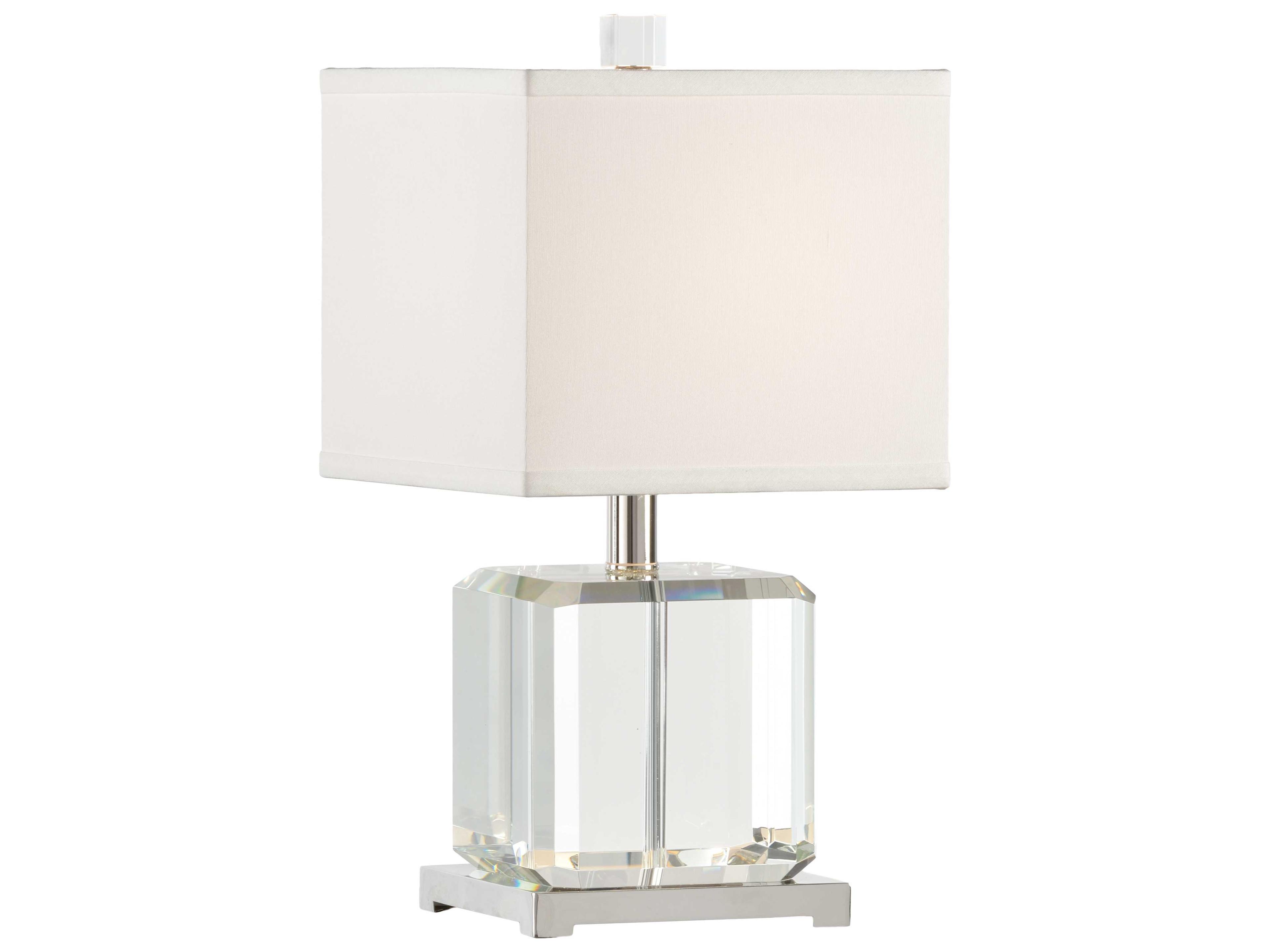 Wildwood Mini Me Clear Off White Silkette Silver Table Lamp