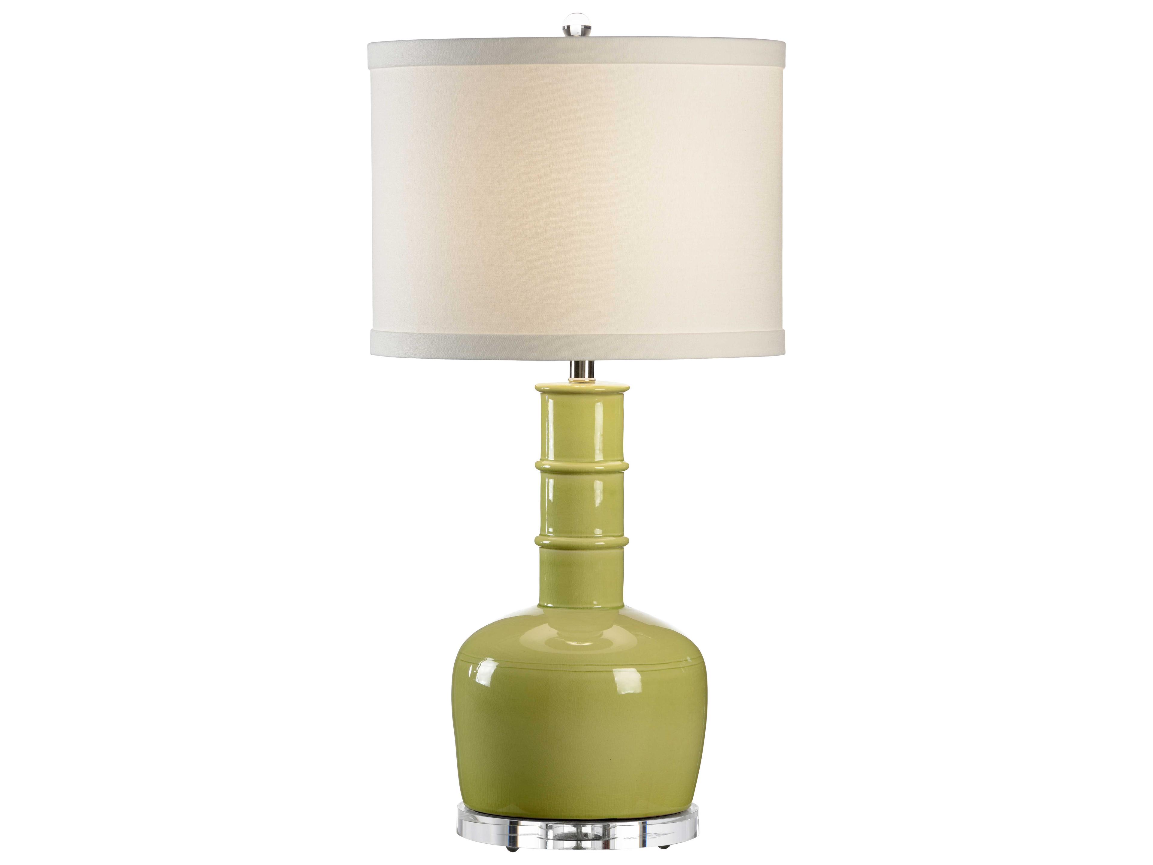 Wildwood Chang Kiwi Green Cream Linen Buffet Lamp
