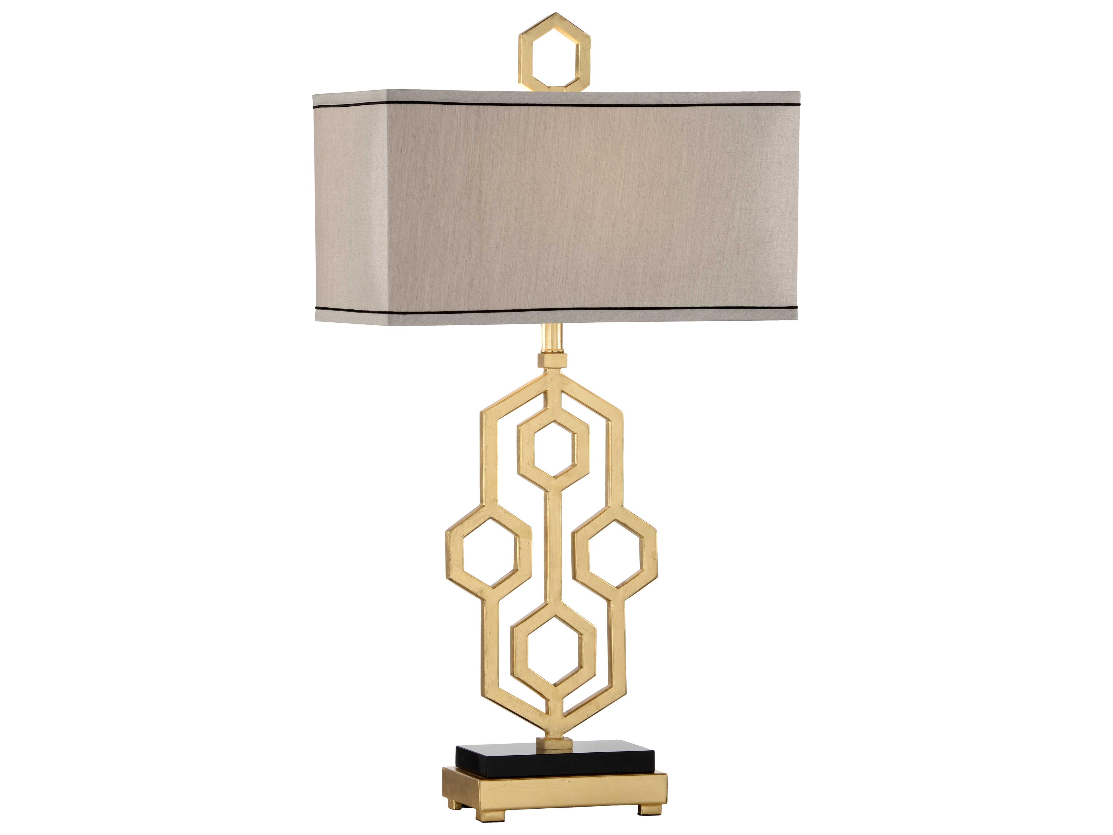 Wildwood Easton Gold Leaf Light Gray Silkette Buffet Lamp