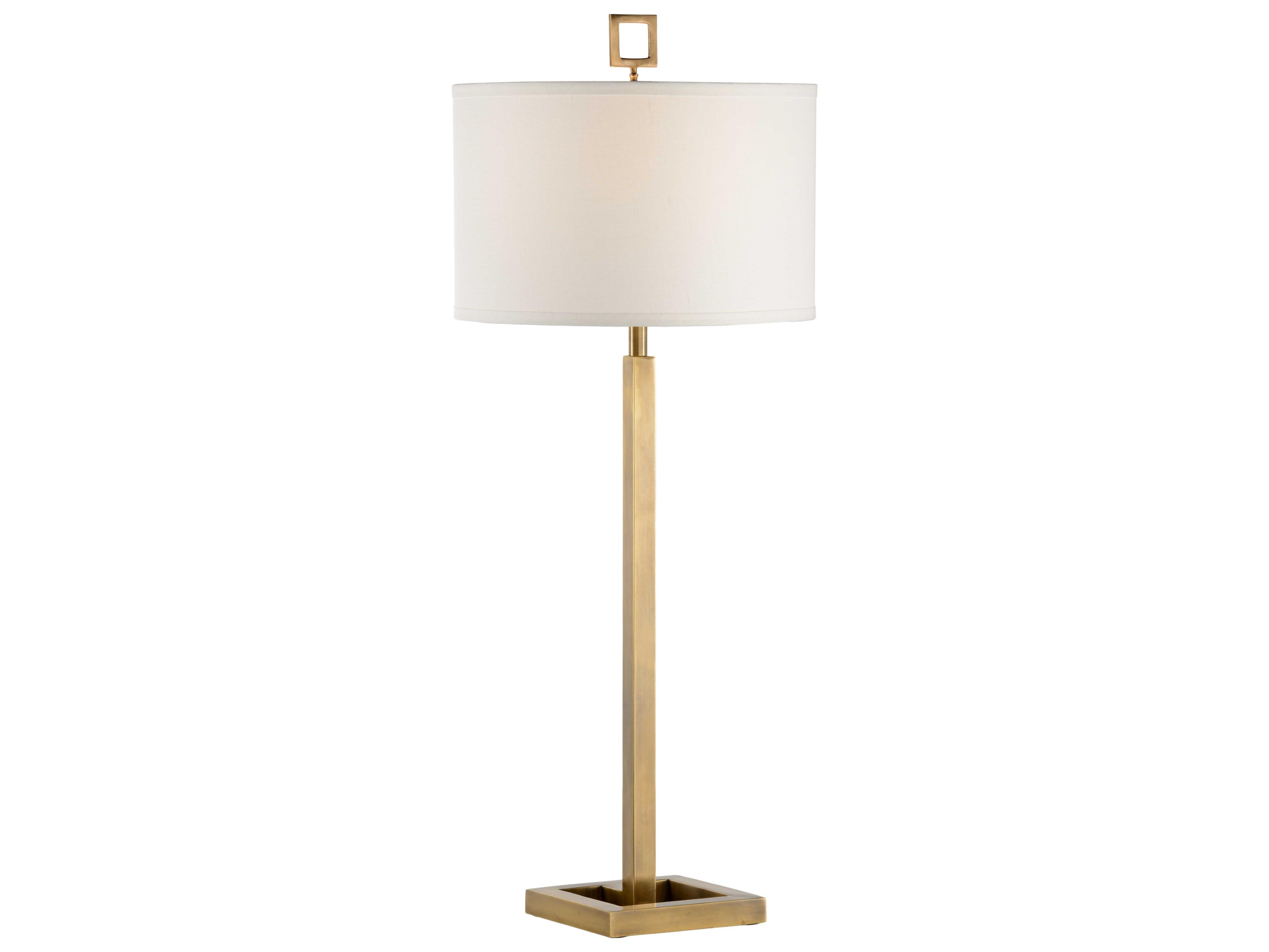 Fielden Gold Off White Linen Brass Buffet Lamp