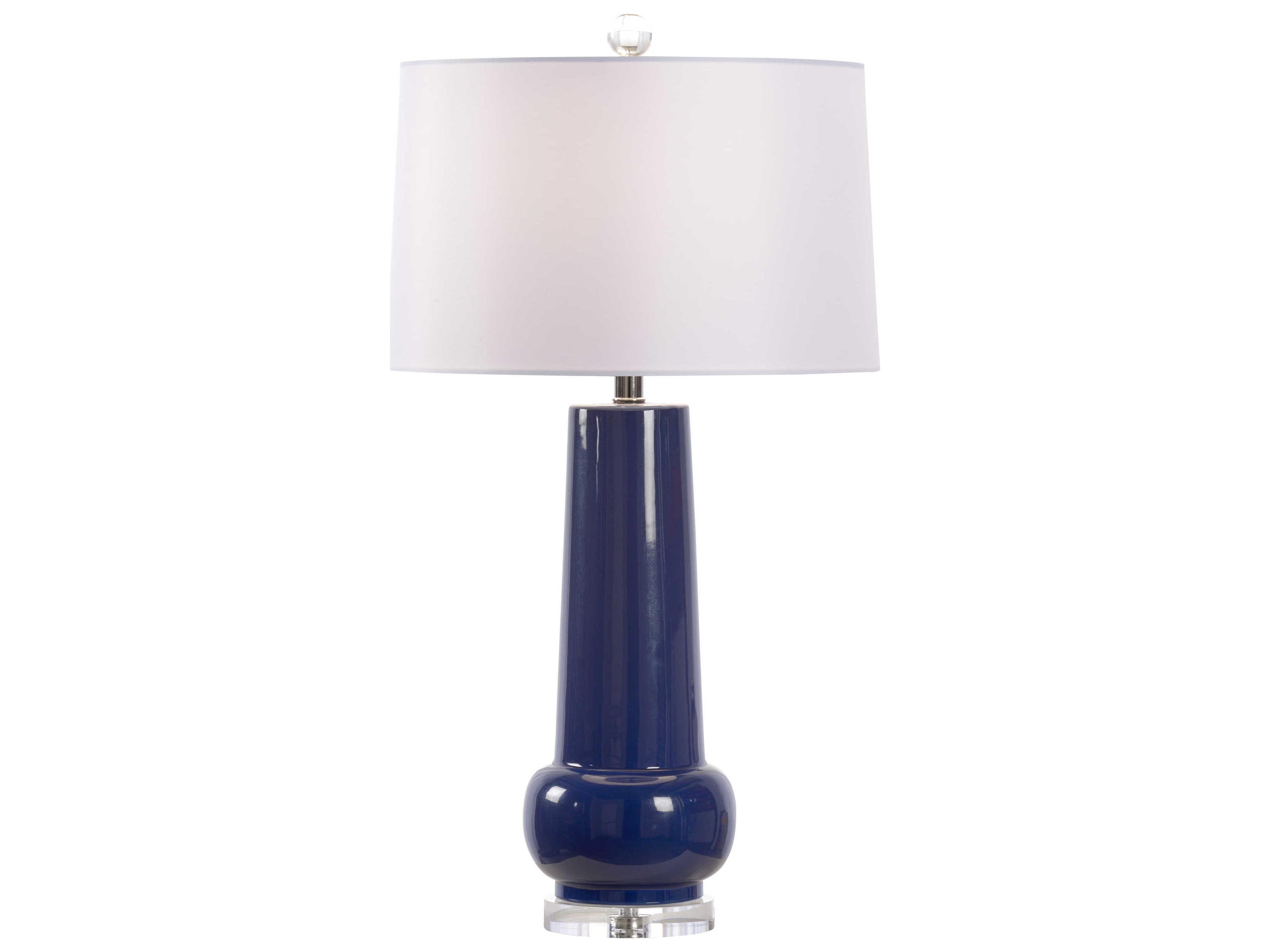 Classic Blue White Silkette Clear Buffet Lamp