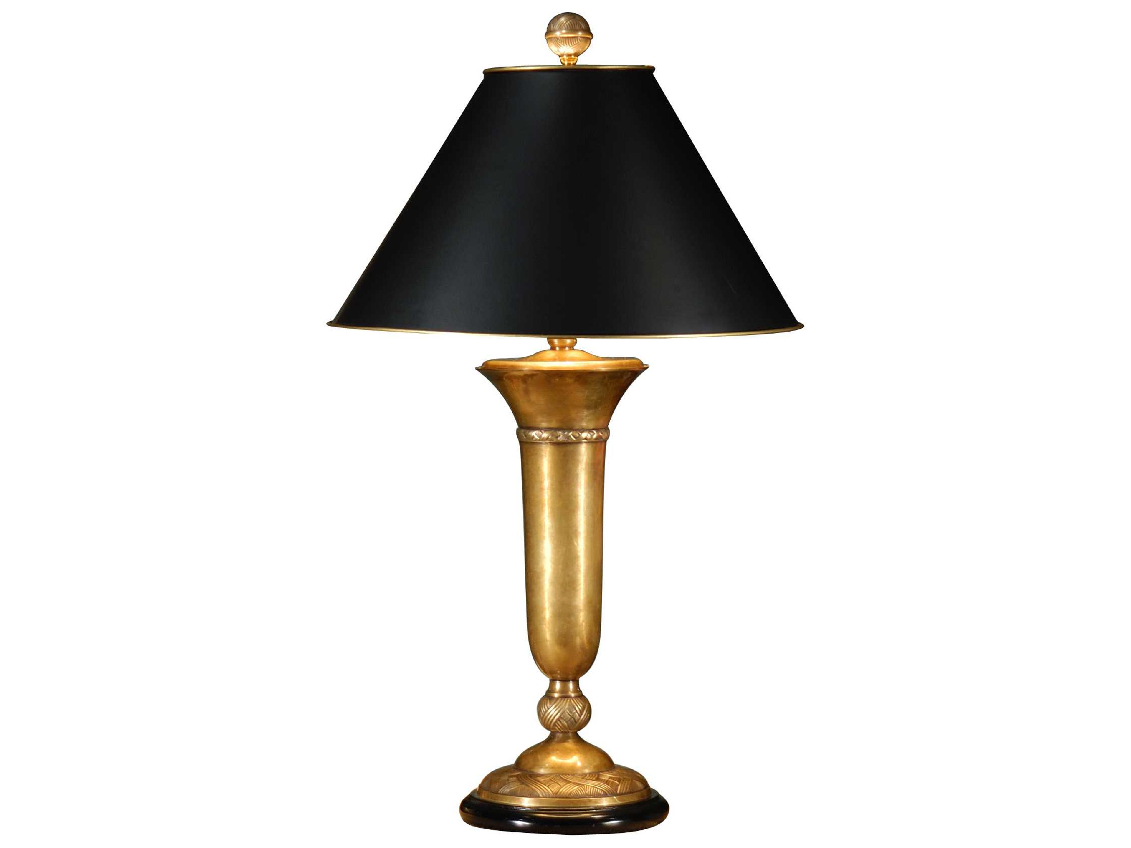 Wildwood Cedric Hand Rubbed Patina Black Paper Brass Buffet Lamp