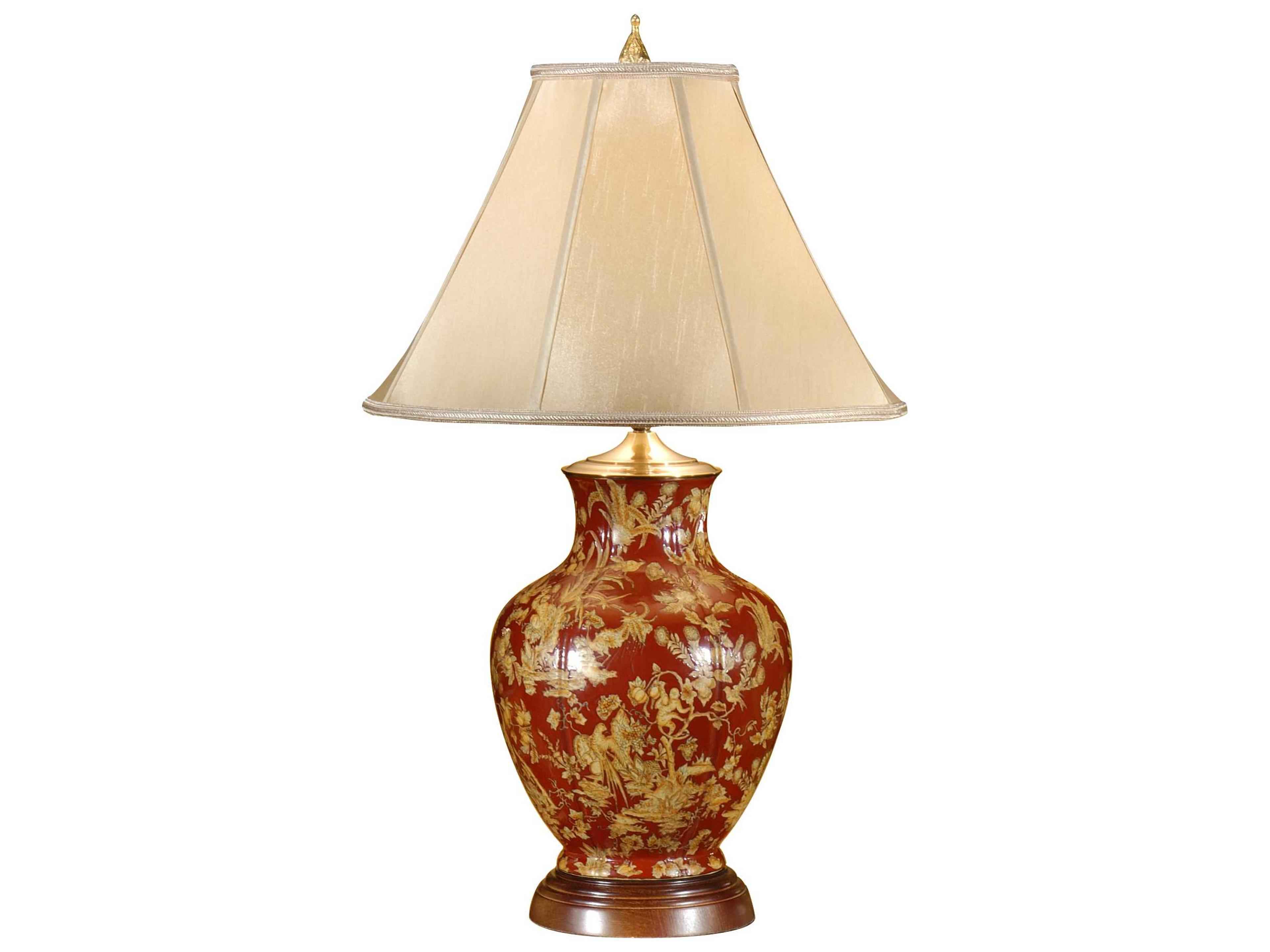 Wildwood Maxwell Red Light Tan Silkette Buffet Lamp