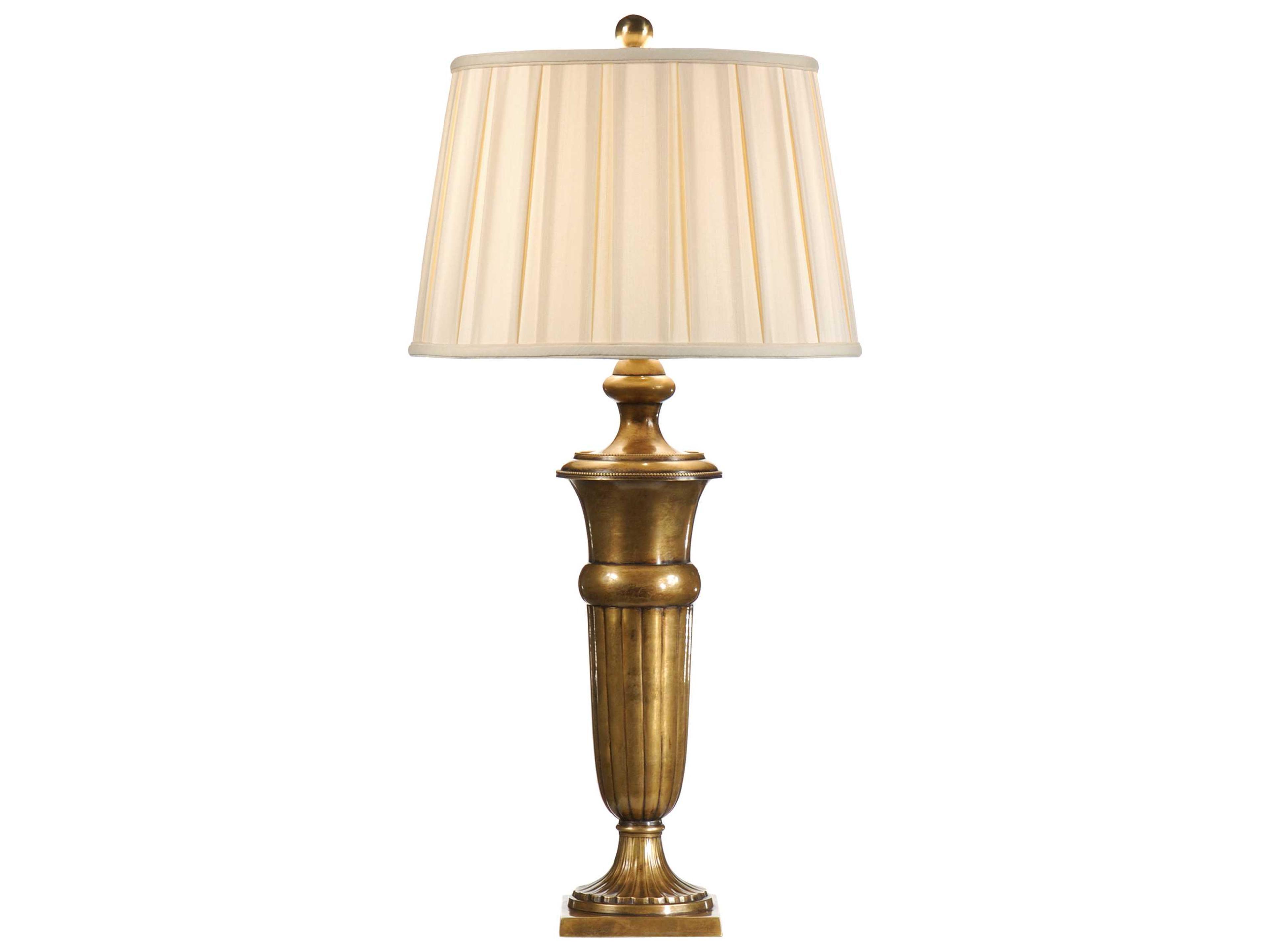 Wildwood Gentry Old World Patina Ivory Silk Brass Buffet Lamp