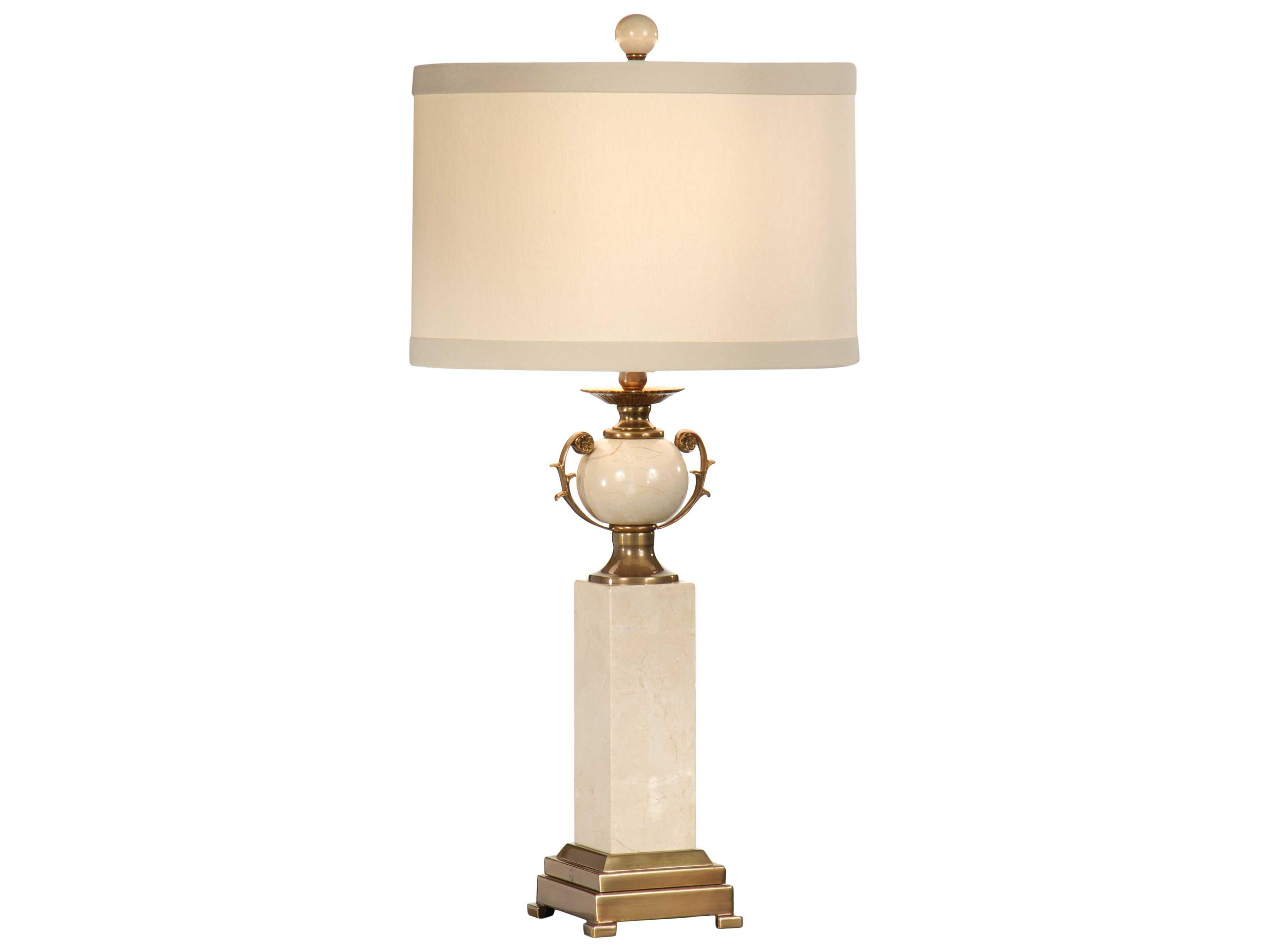 Wildwood Column Urn Natural White Light Taupe Silkette Buffet Lamp