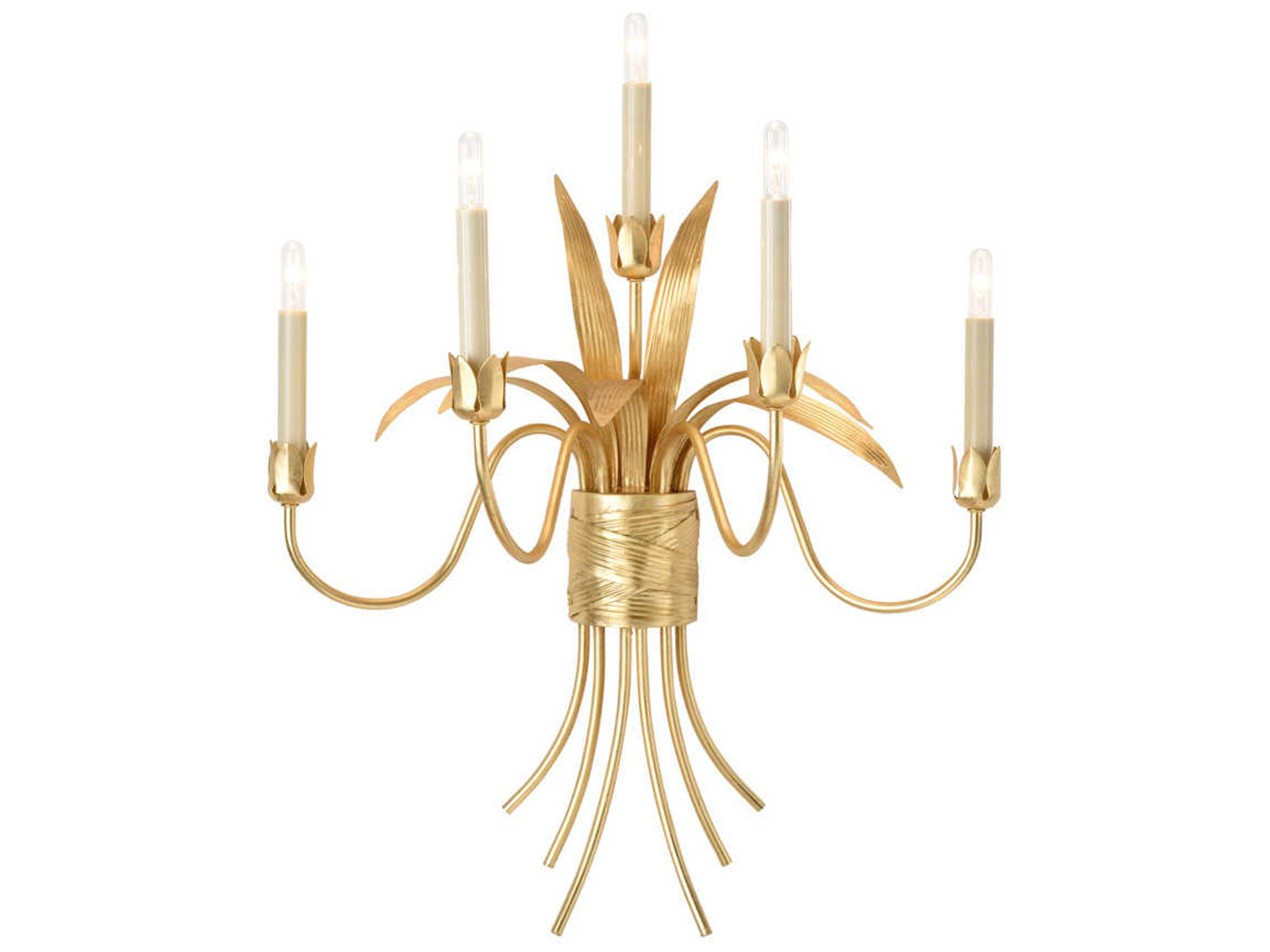 Mignon 5-Light Gold Leaf Wall Sconce