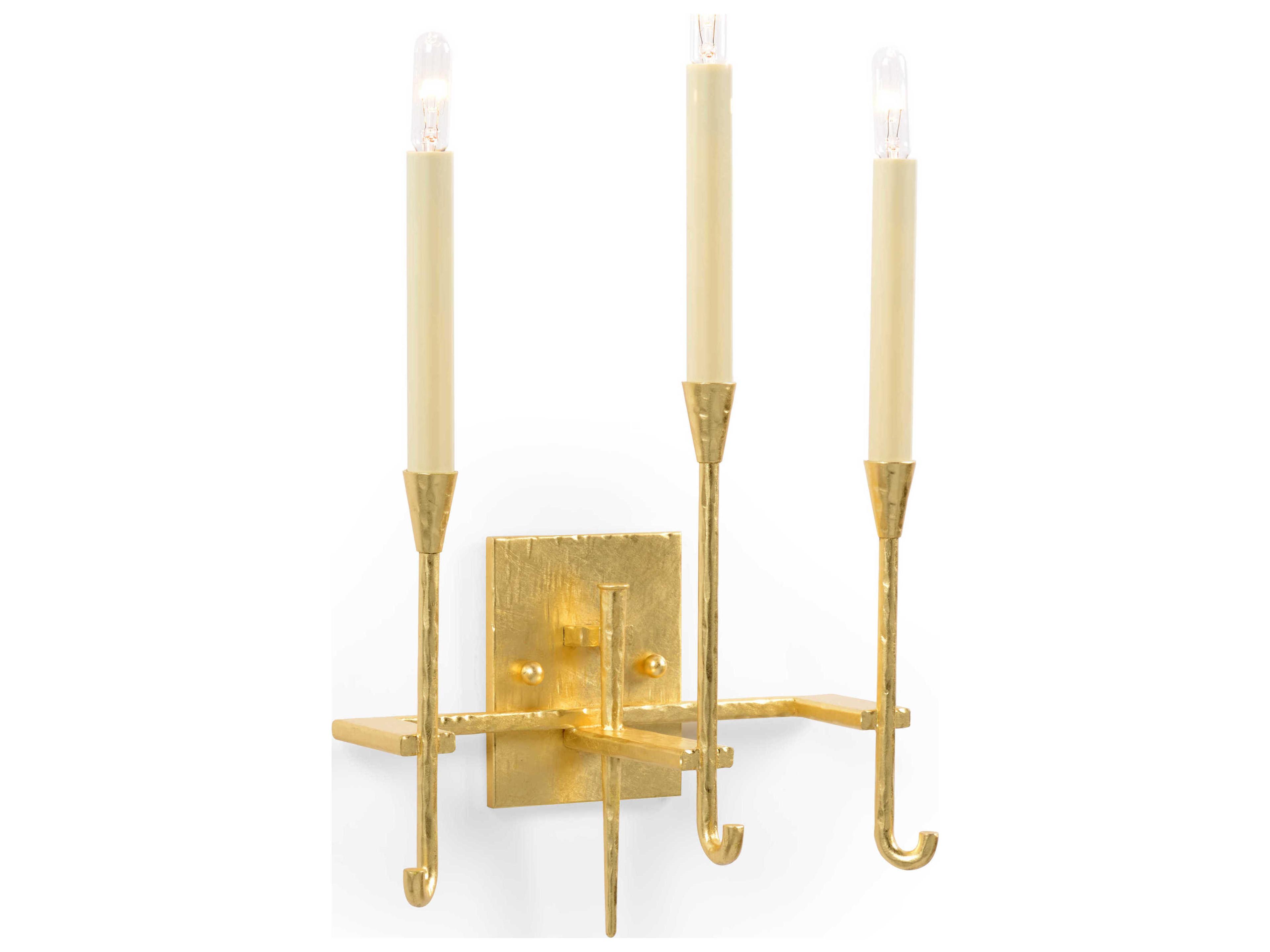 Diego 3-Light Gold Leaf Wall Sconce