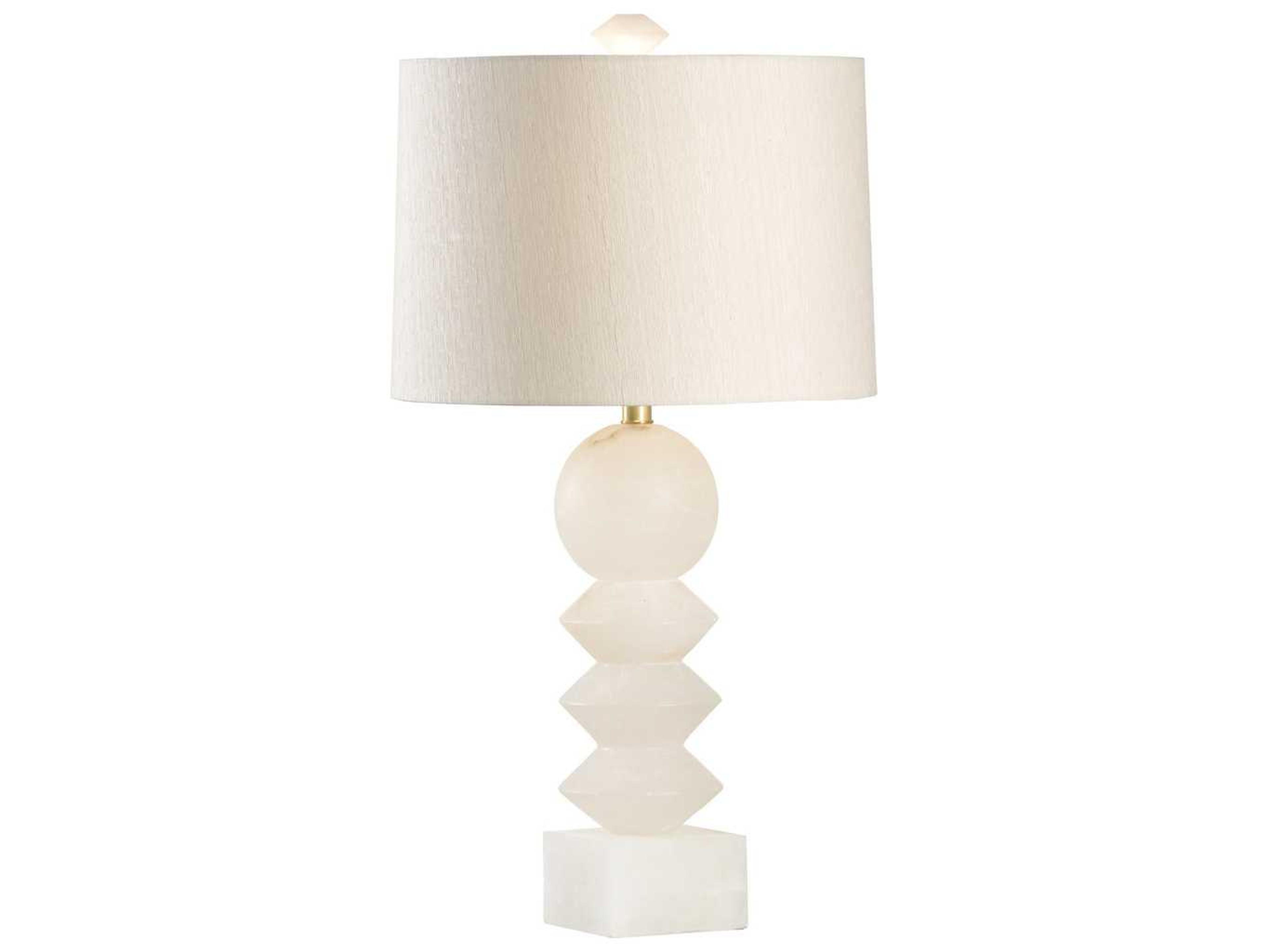 Ziegfeld Natural White Cream Raw Silk Buffet Lamp