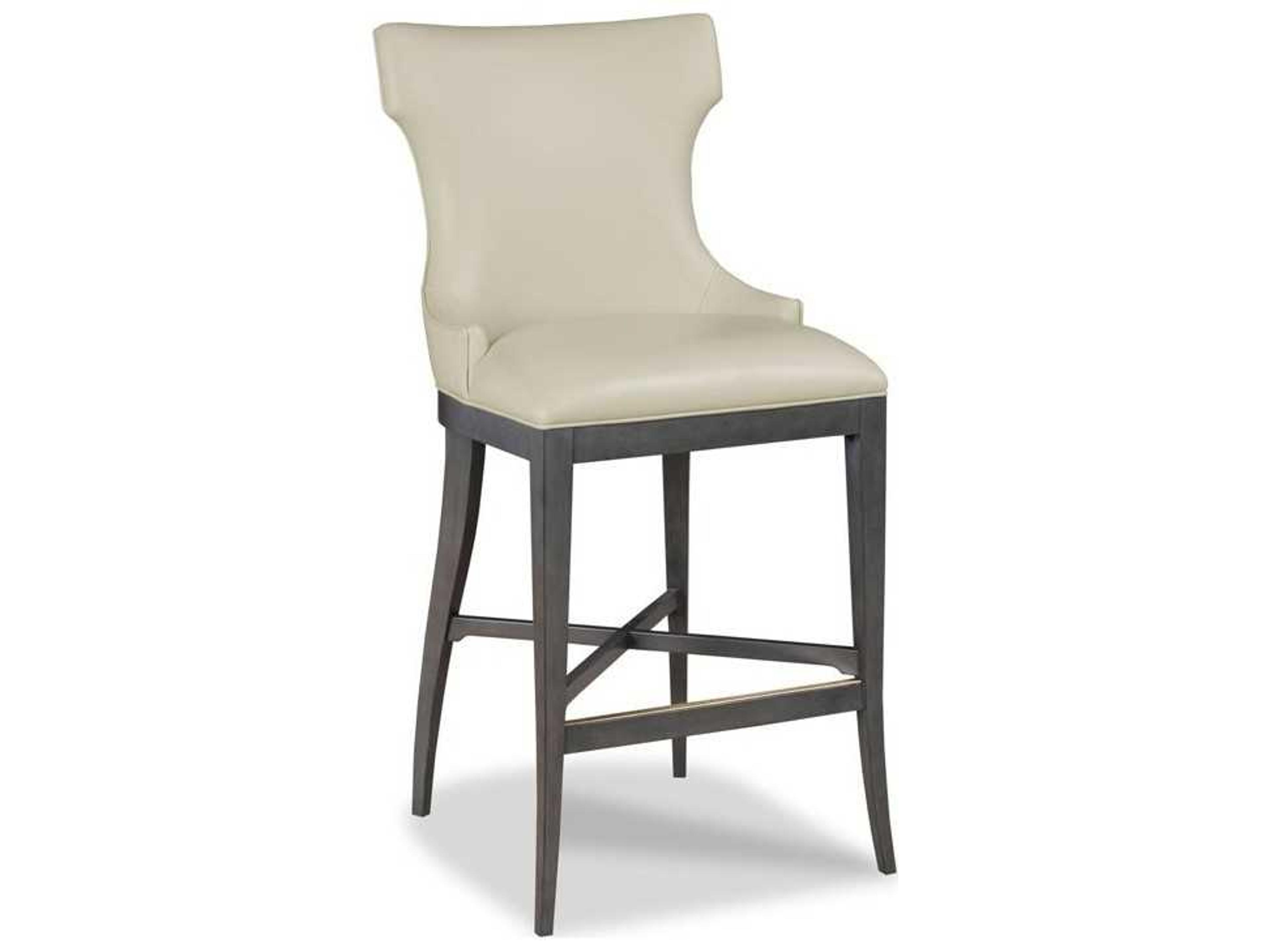 Addison Leather Hardwood Charcoal Counter Stool