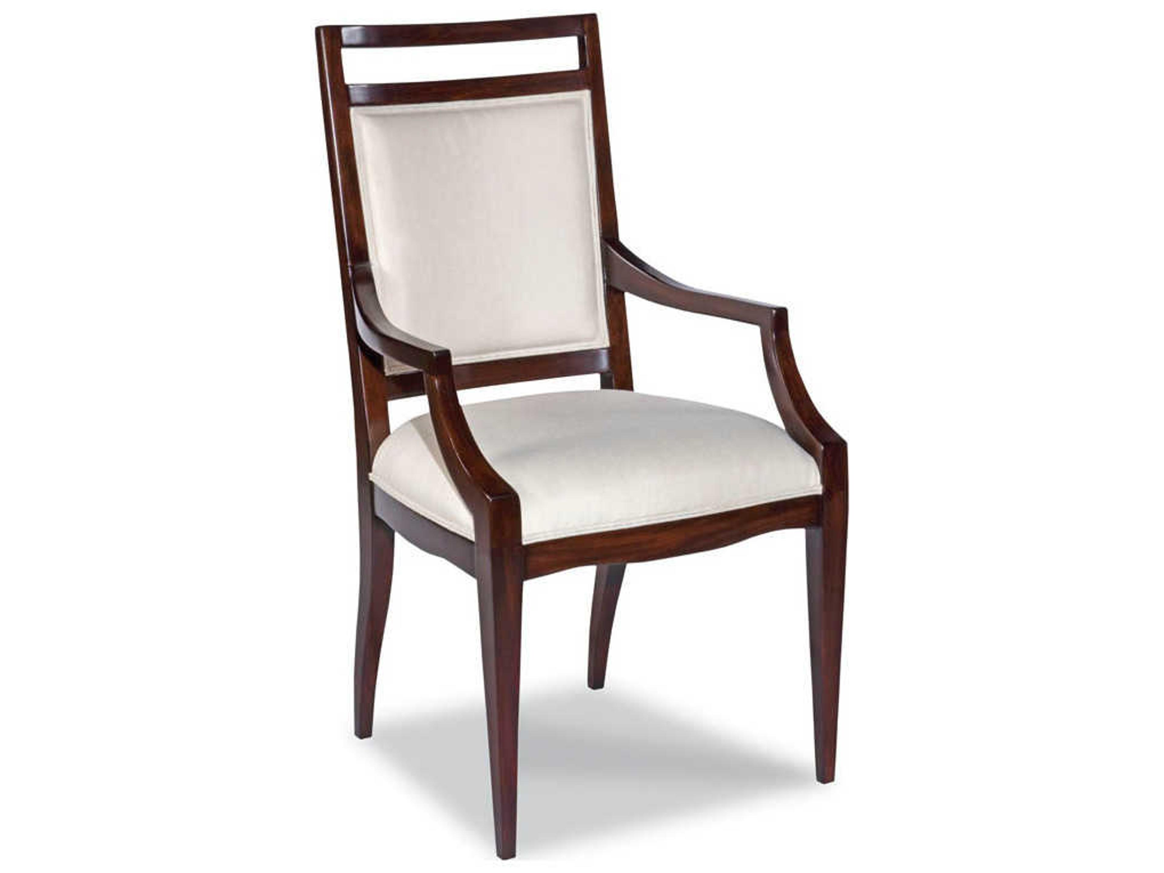 Addison Hardwood Brown Upholstered Arm Dining Chair