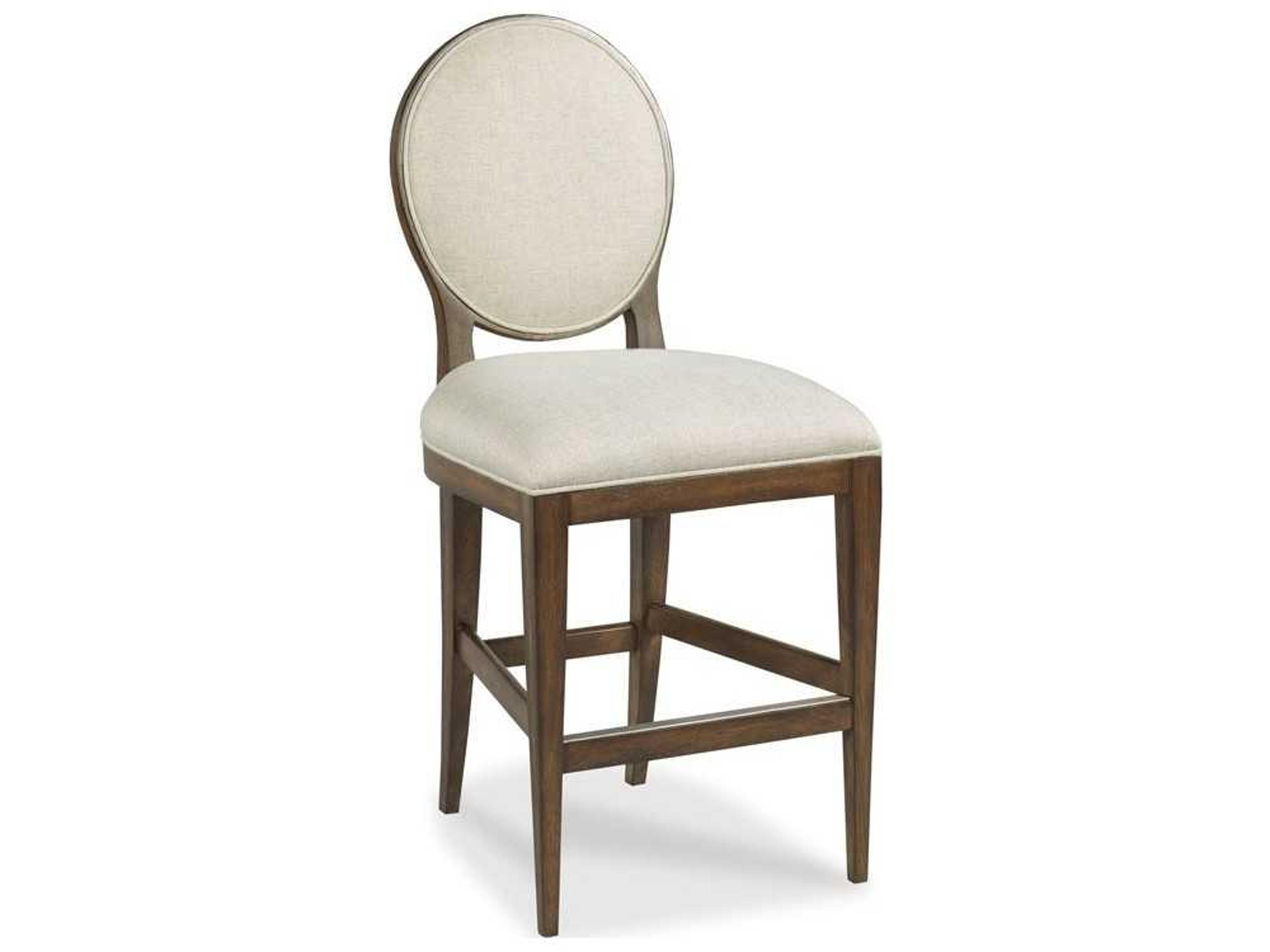 Ovale Upholstered Hardwood Tobacco Bar Stool