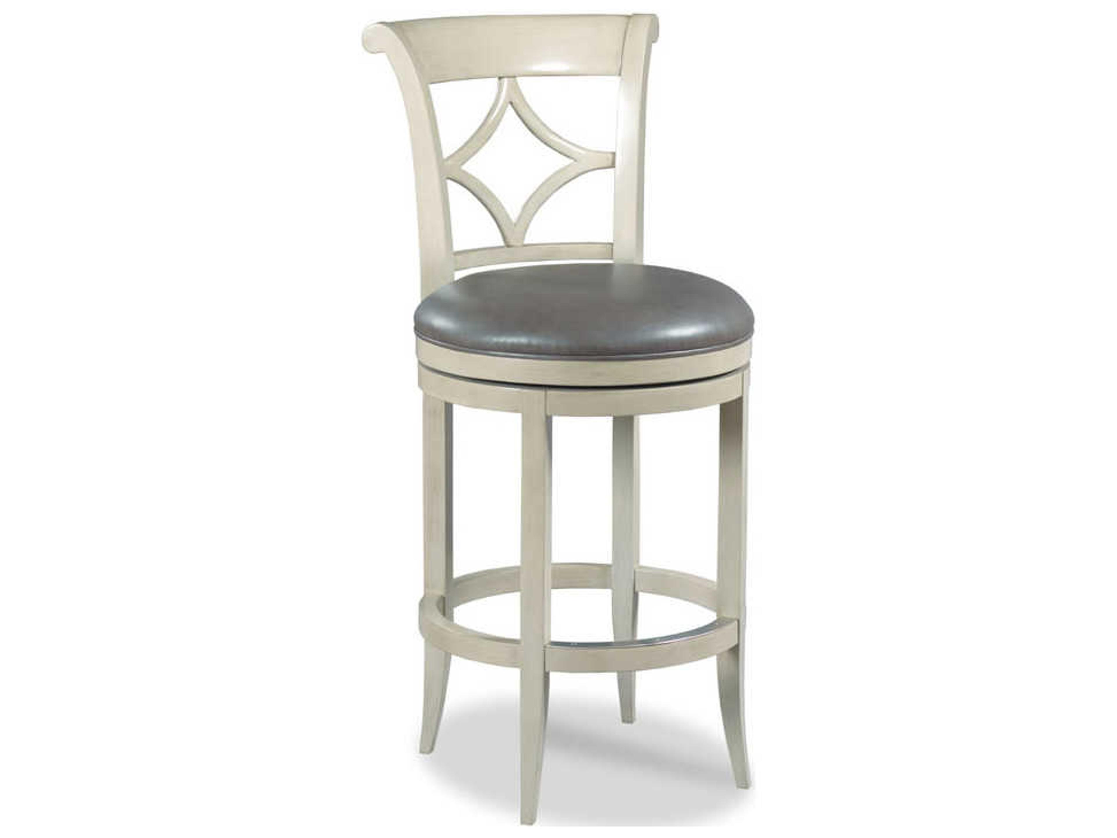Woodbridge Cisco Leather Swivel Upholstered Hardwood Graystone Bar Stool
