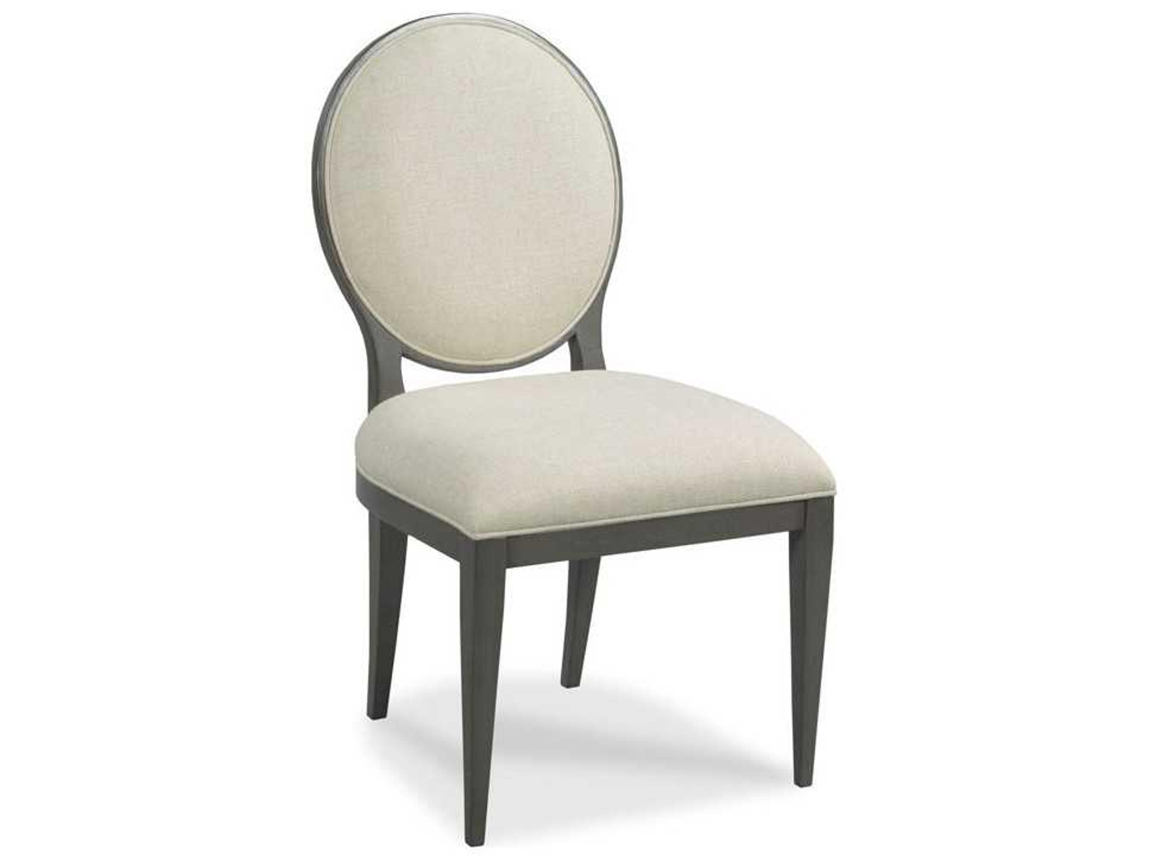 Ovale Side Hardwood Gray Upholstered Dining Chair
