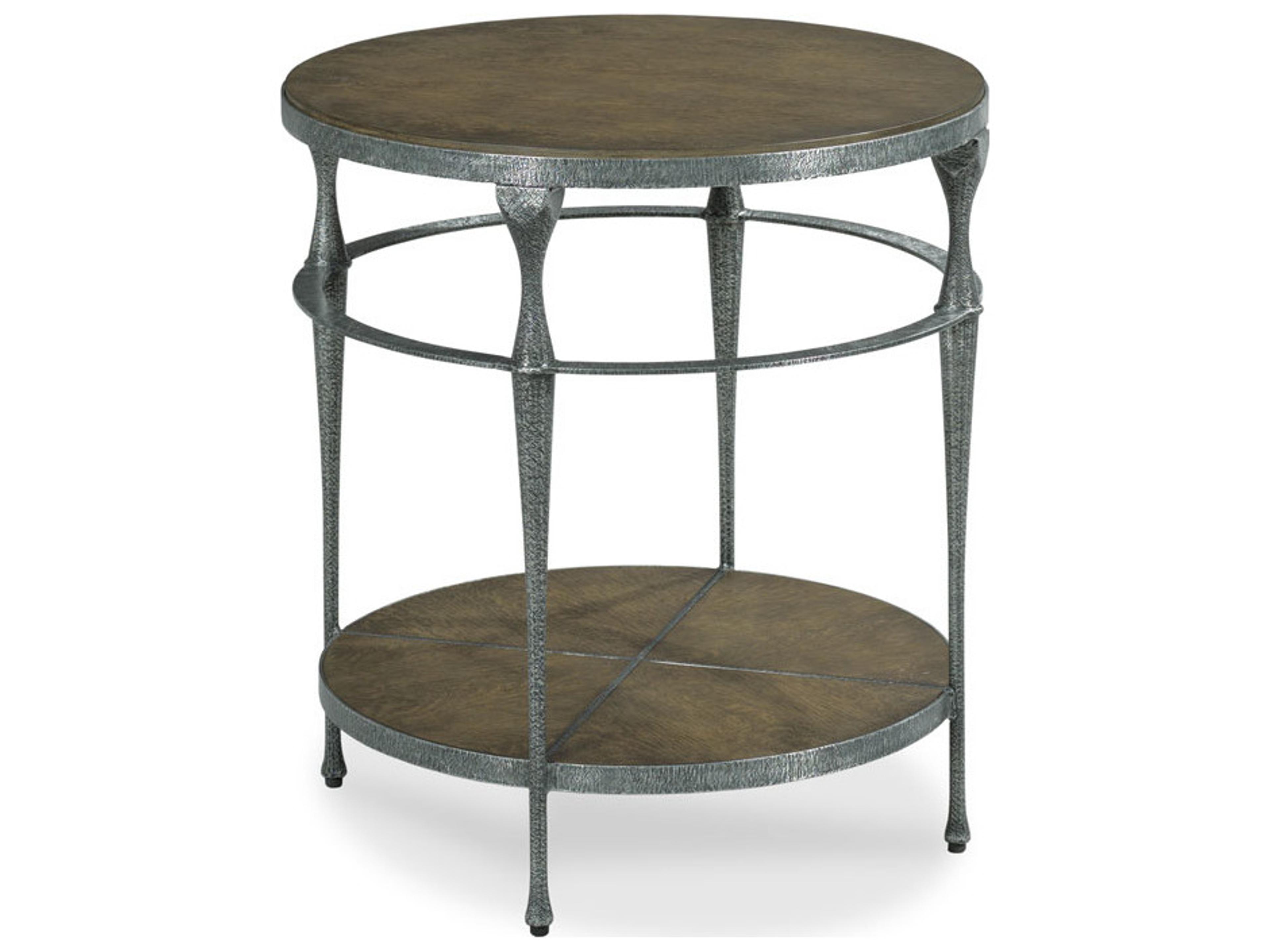 Woodbridge Monte Rio Round Napa Hammered Steel Base End Table
