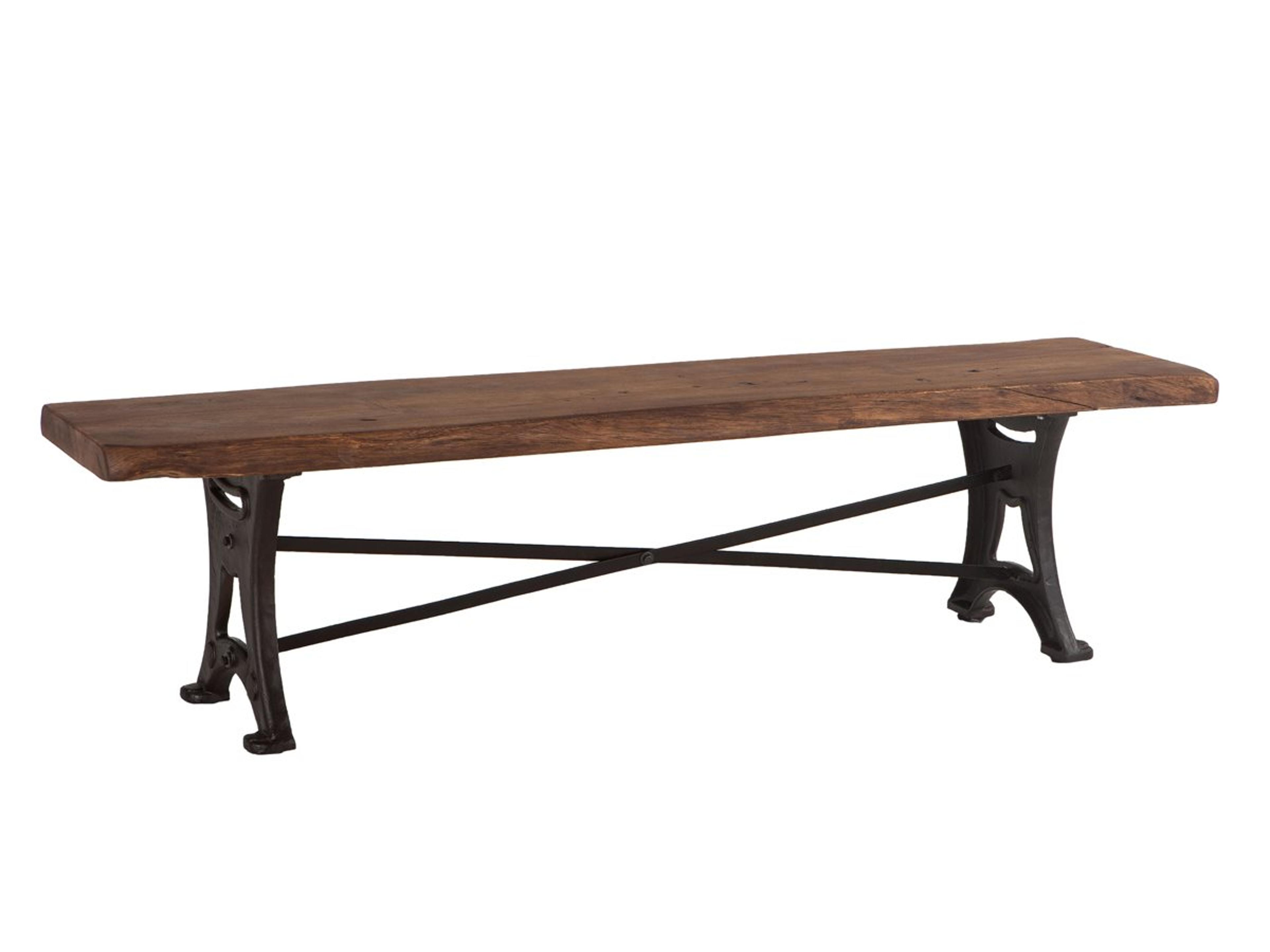 Blayne Natural Walnut Black Accent Bench