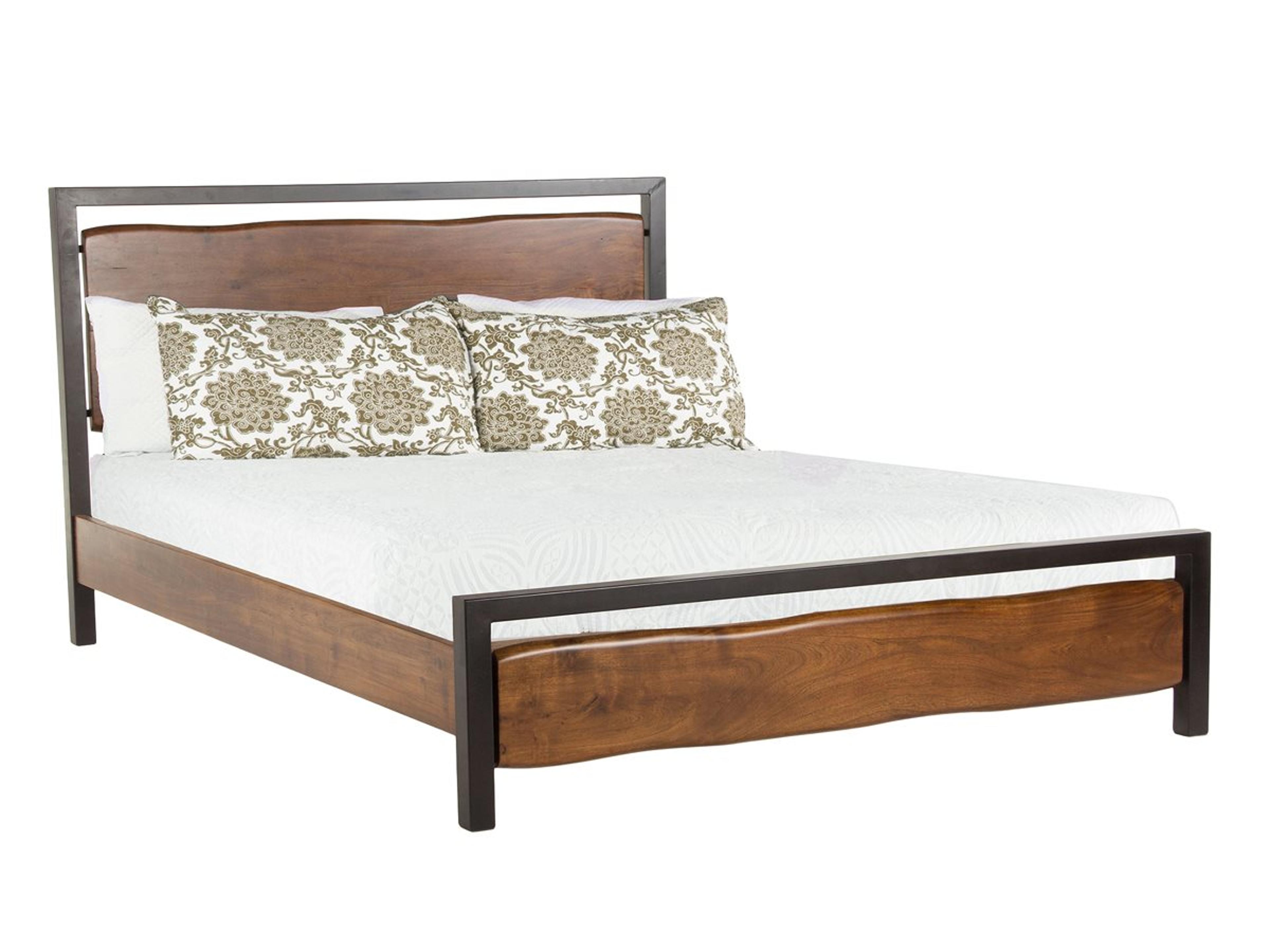 Glenwood Walnut Black Acacia Wood King Panel Bed