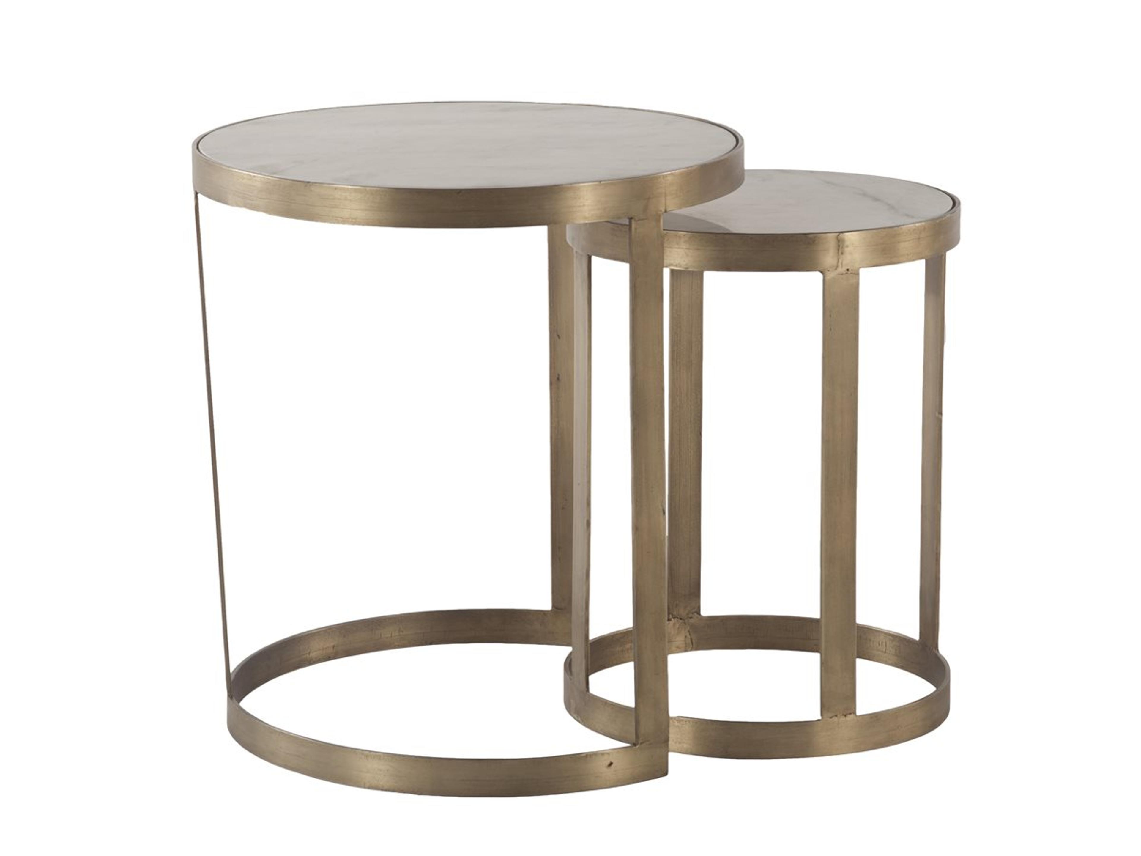 Leonardo Round Marble White Antique Gold End Table