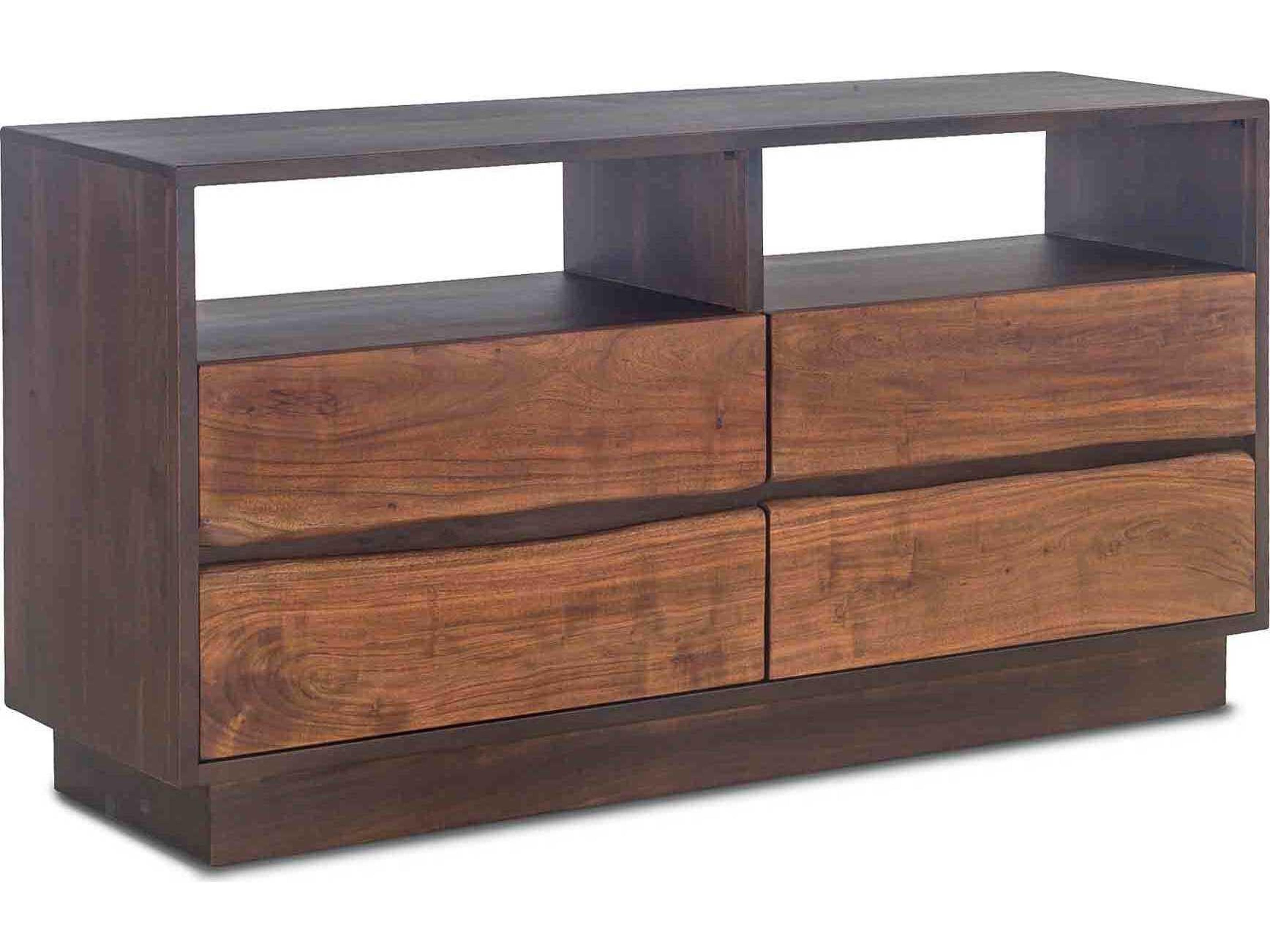 Palermo 4-Drawers Brown Acacia Wood Double Dresser