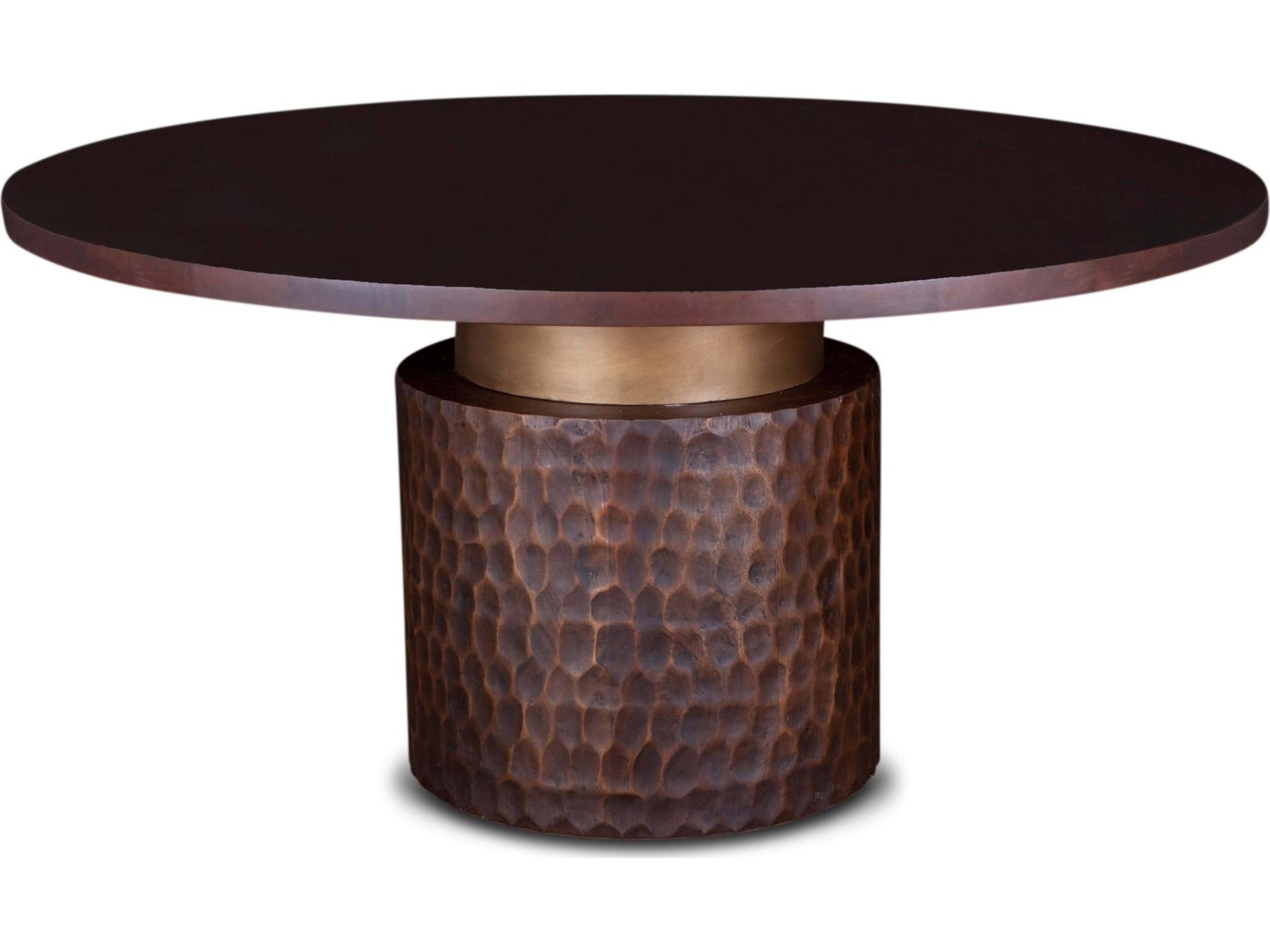 Vallarta Round Wood Brown Two Tone Bronze Dining Table