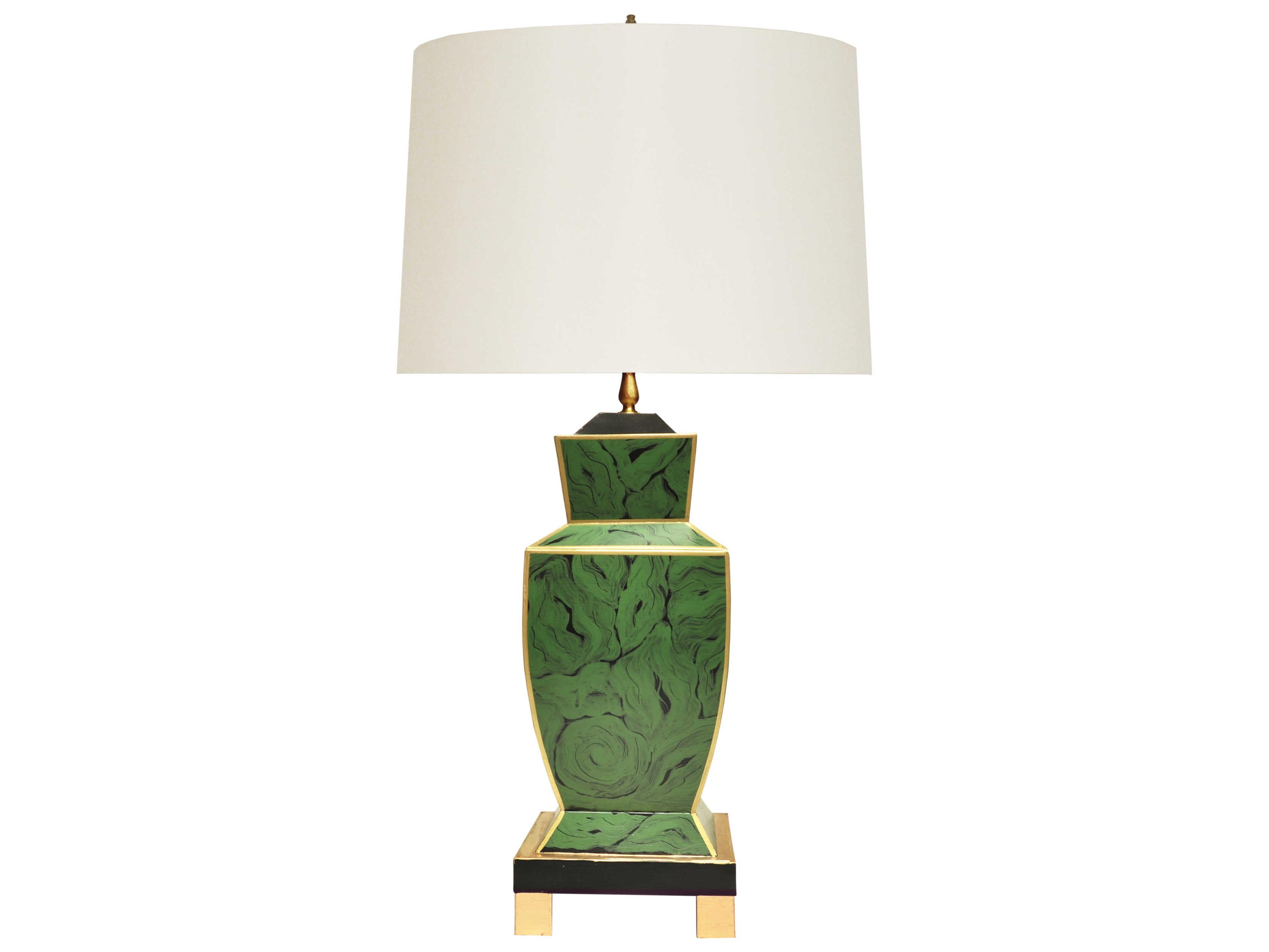 Worlds Away Malachite Green Buffet Lamp