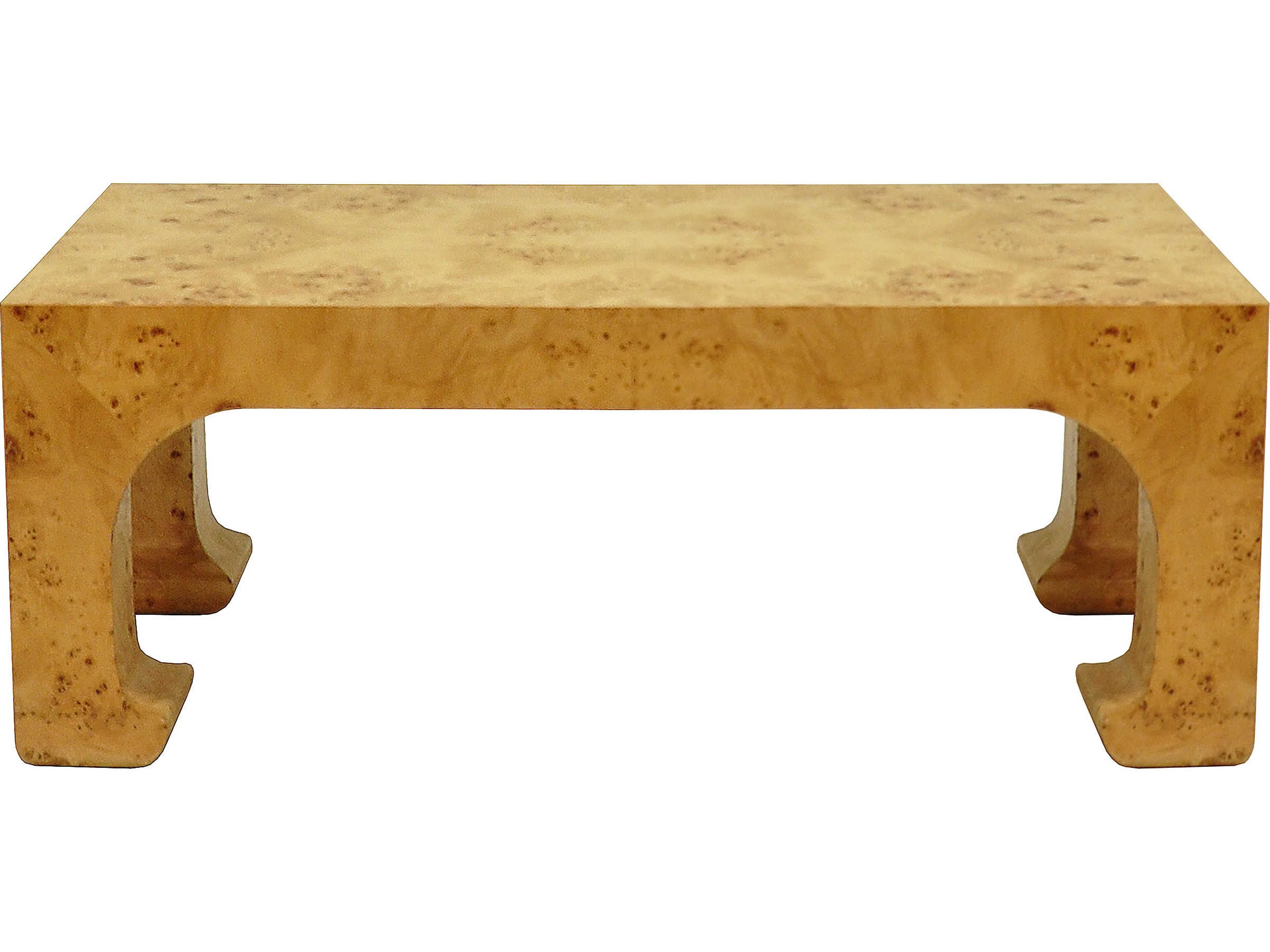 Rectangular Matte Burl Wood Coffee Table